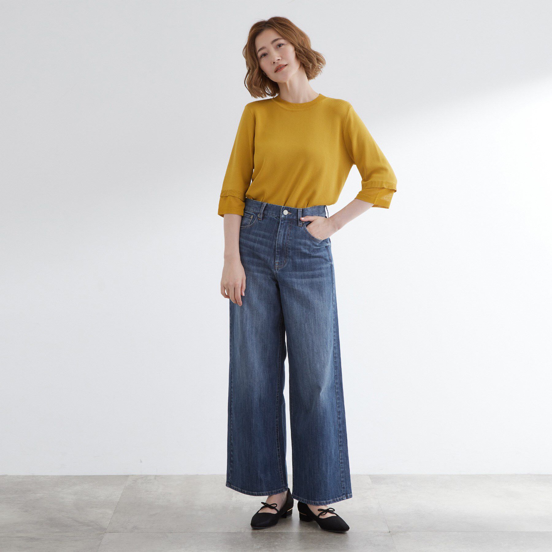 grove「【美シルエット/選べる着丈】大人のためのバギーデニム」|デニム|