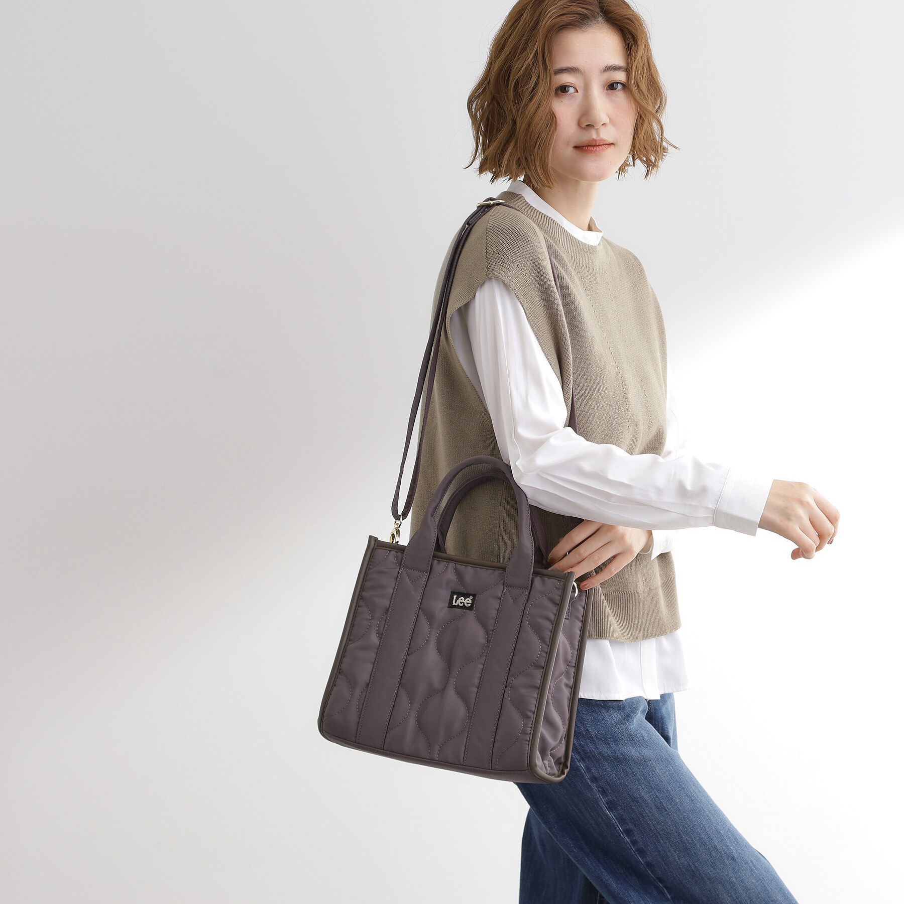 grove「【Lee別注】撥水キルトパイピング2WAYトート」|トートバッグ|