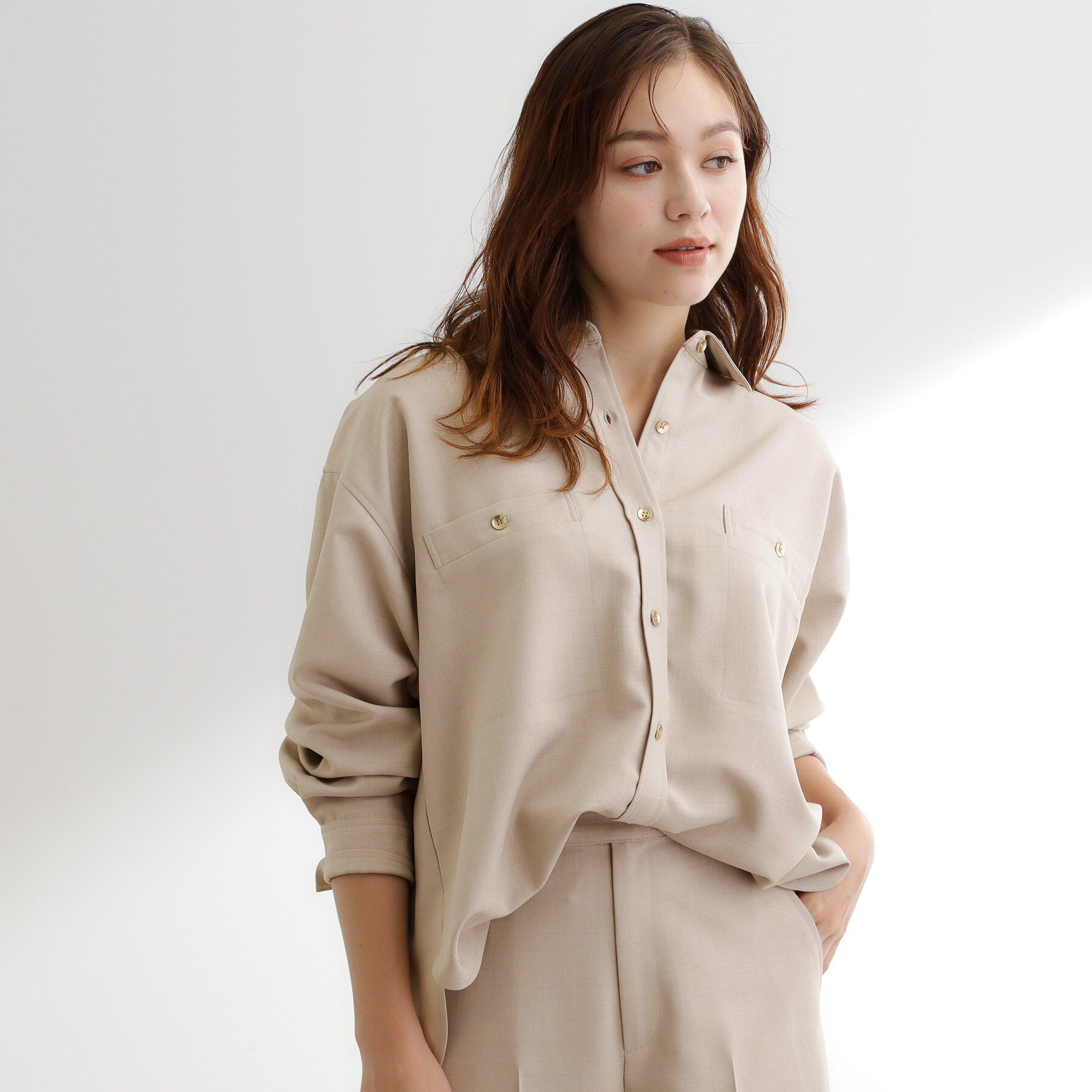 grove「【カセット服/選べる着丈】洗濯機で洗えるオーバーシャツ」|シャツ・ブラウス|