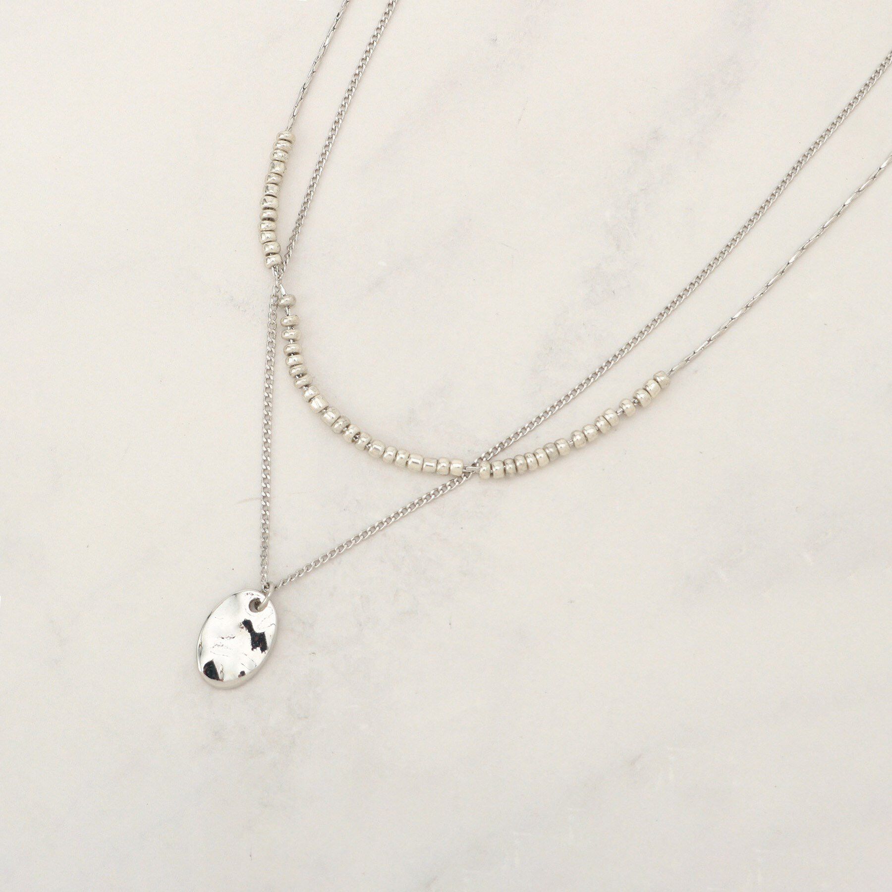 grove「メタルプレート2連ネックレス」|ネックレス|シルバー(006)