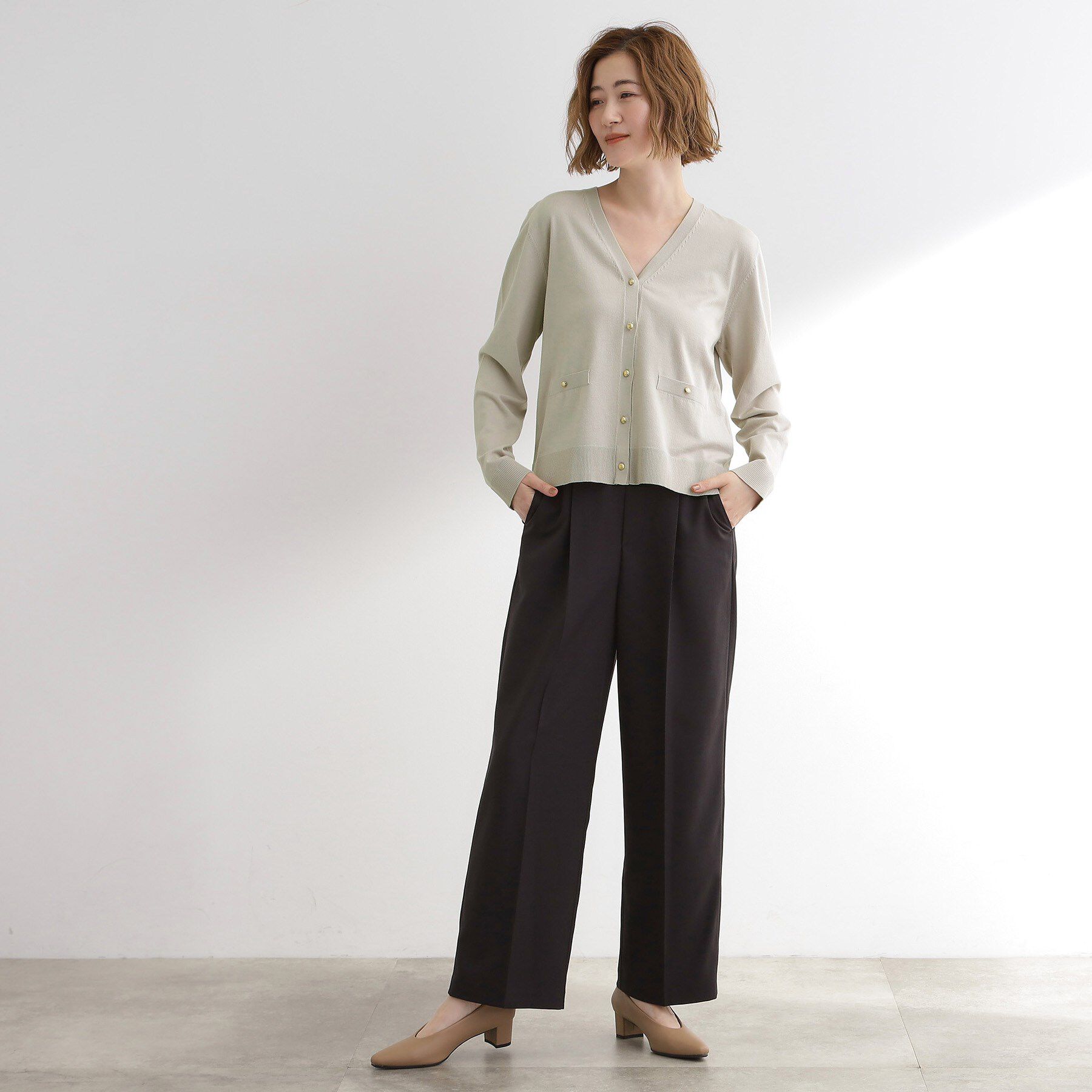 grove「【アンサンブル対応】金ボタンVネックカーディガン」|カーディガン|