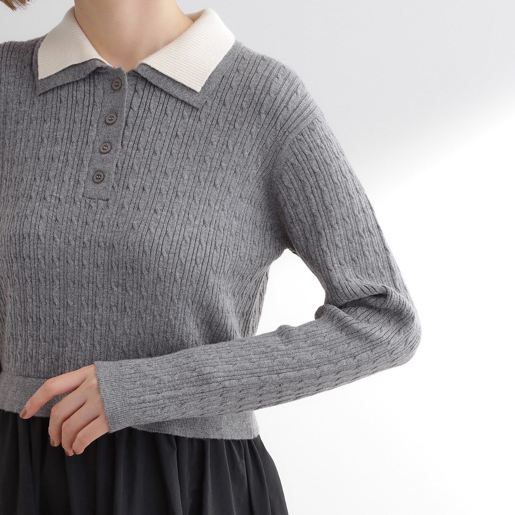 grove「【時短コーデ】ポロニットドッキングワンピース」|ワンピース|