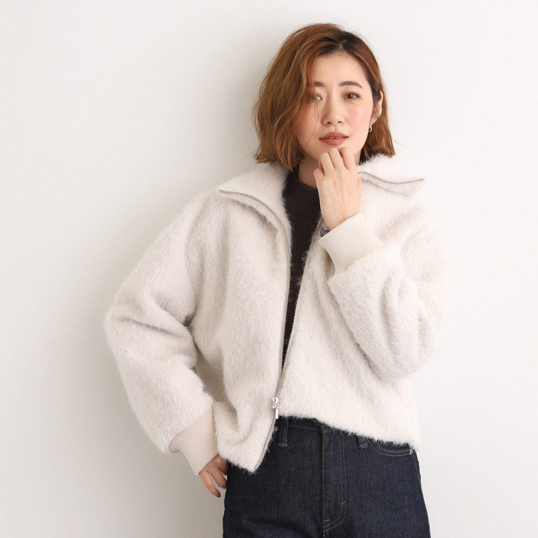 grove「ふんわりと包み込む、リュクスなフェイクファーブルゾン」|ブルゾン・スタジャン|