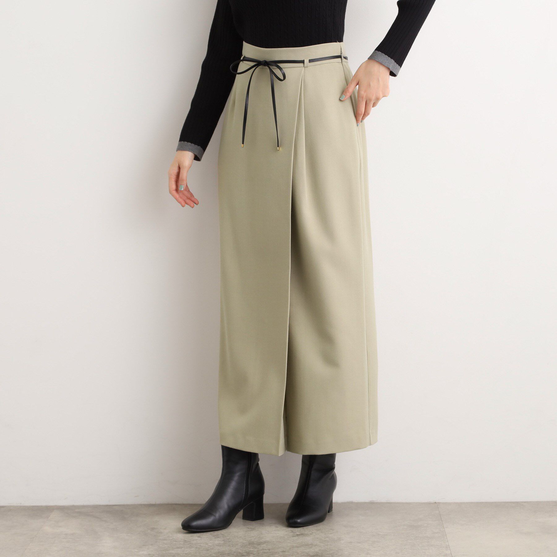 grove「合皮ベルト付きナロースカート」|スカート|