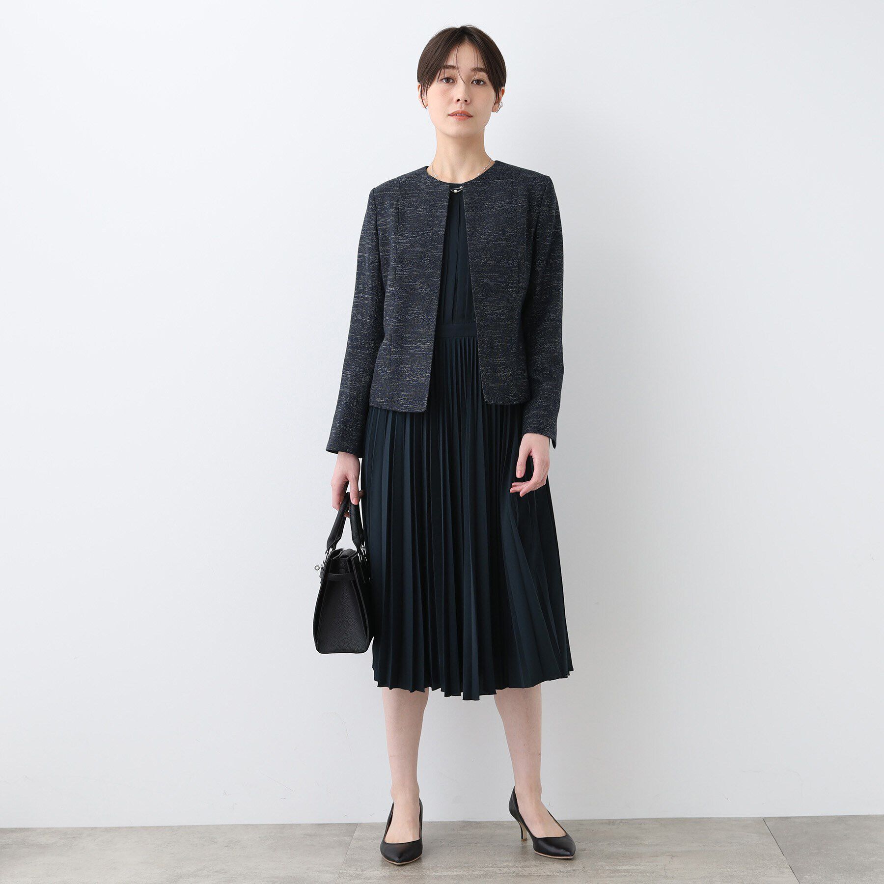 INDIVI「【洗える】スタイルUPプリーツワンピース」|ワンピース|