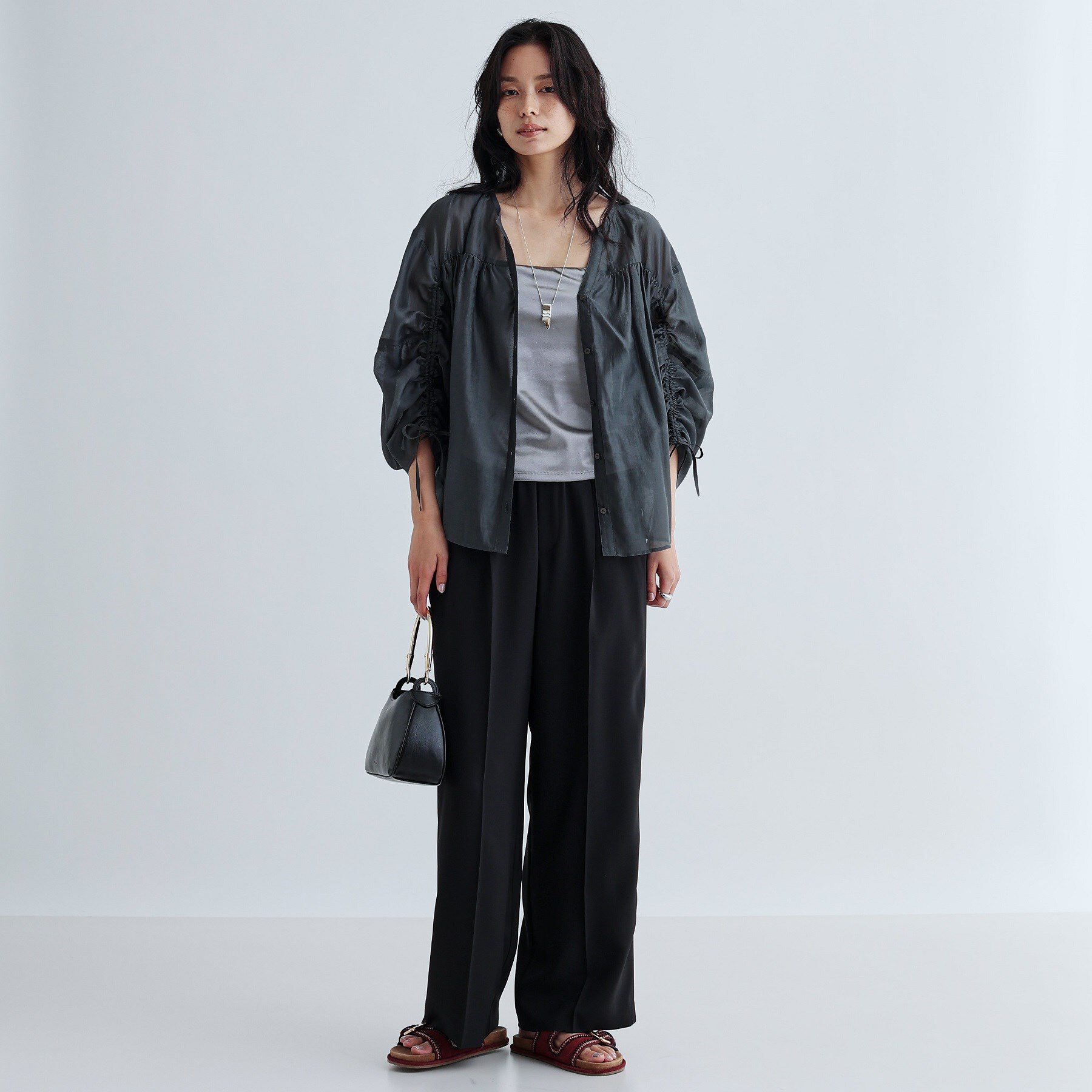 GALLEST「【セットアップ対応】イージーストレートワイドパンツ【カセット服／オケージョン／通勤】」|その他|ブラック(019)