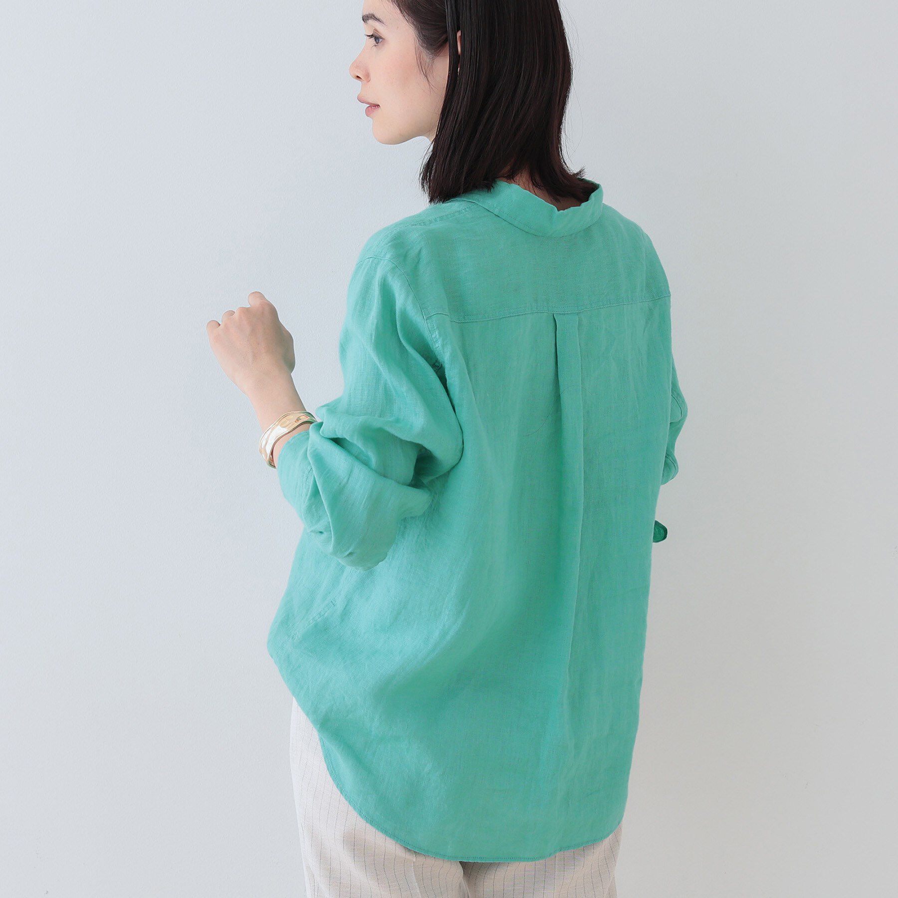 INDIVI「【毎年人気！／フレンチリネン】ベーシックシャツ」|シャツ・ブラウス|