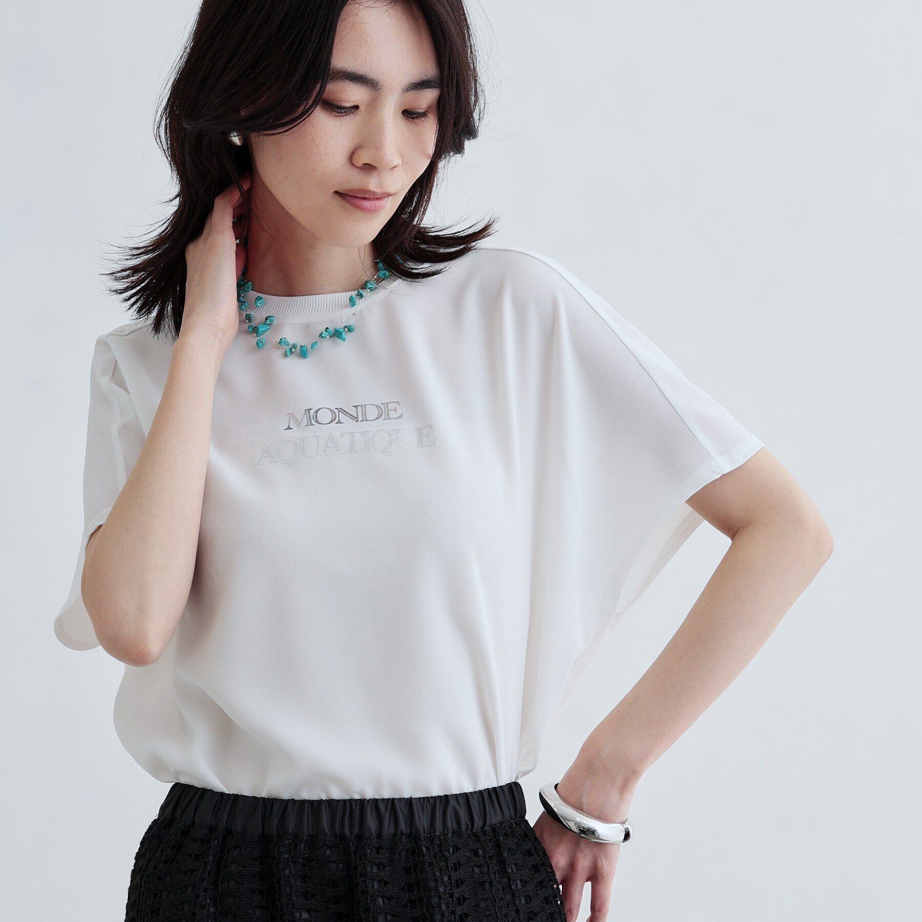 GALLEST「ジョーゼットロゴブラウスTシャツ」|シャツ・ブラウス|