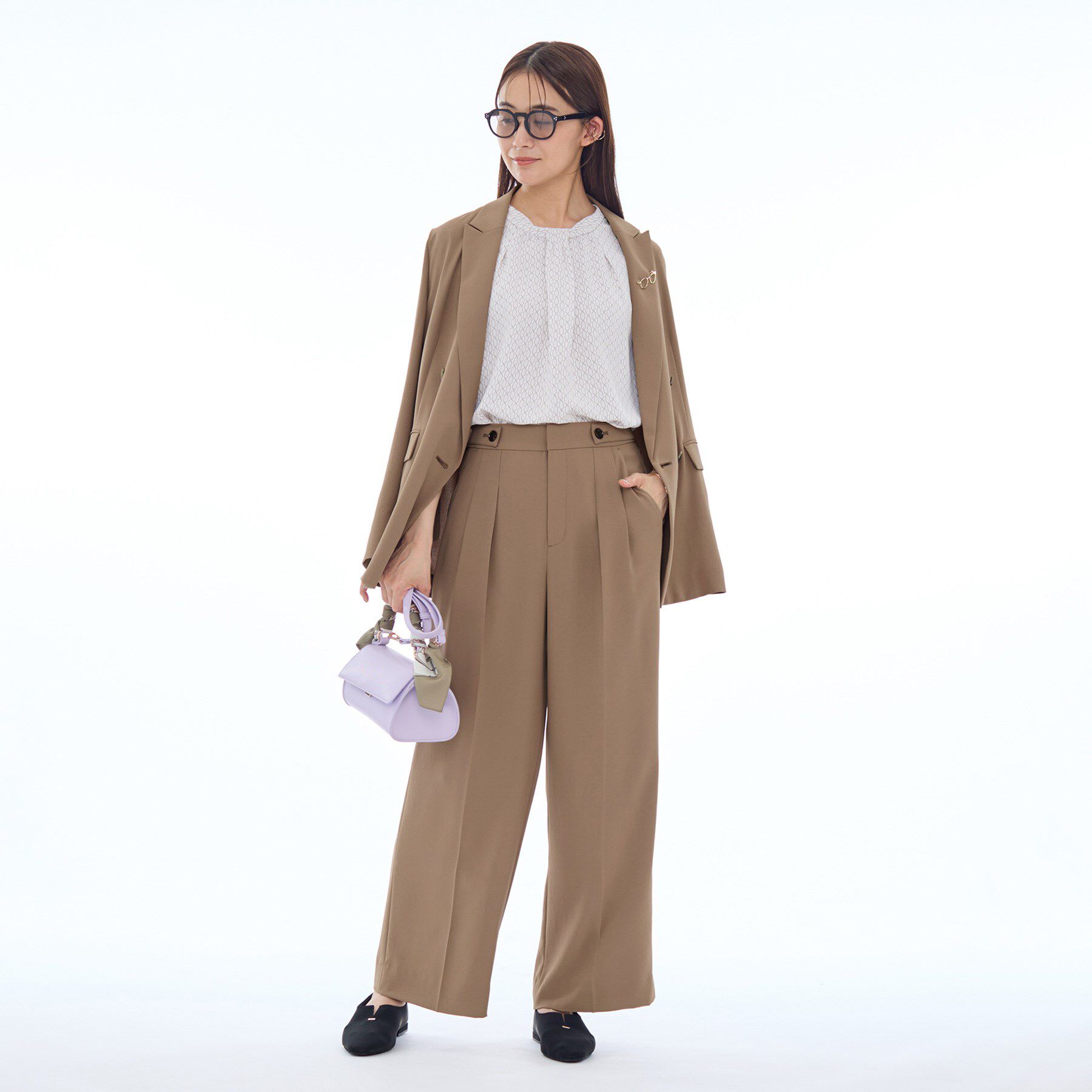 INDIVI「【着心地抜群！】タックワイドパンツ」|その他|