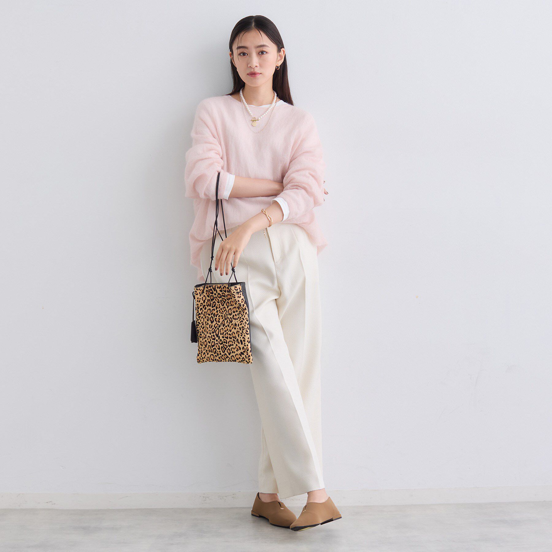 INDIVI「【褒められパンツ/ウール調素材】ラメ混ワイドパンツ」|その他|