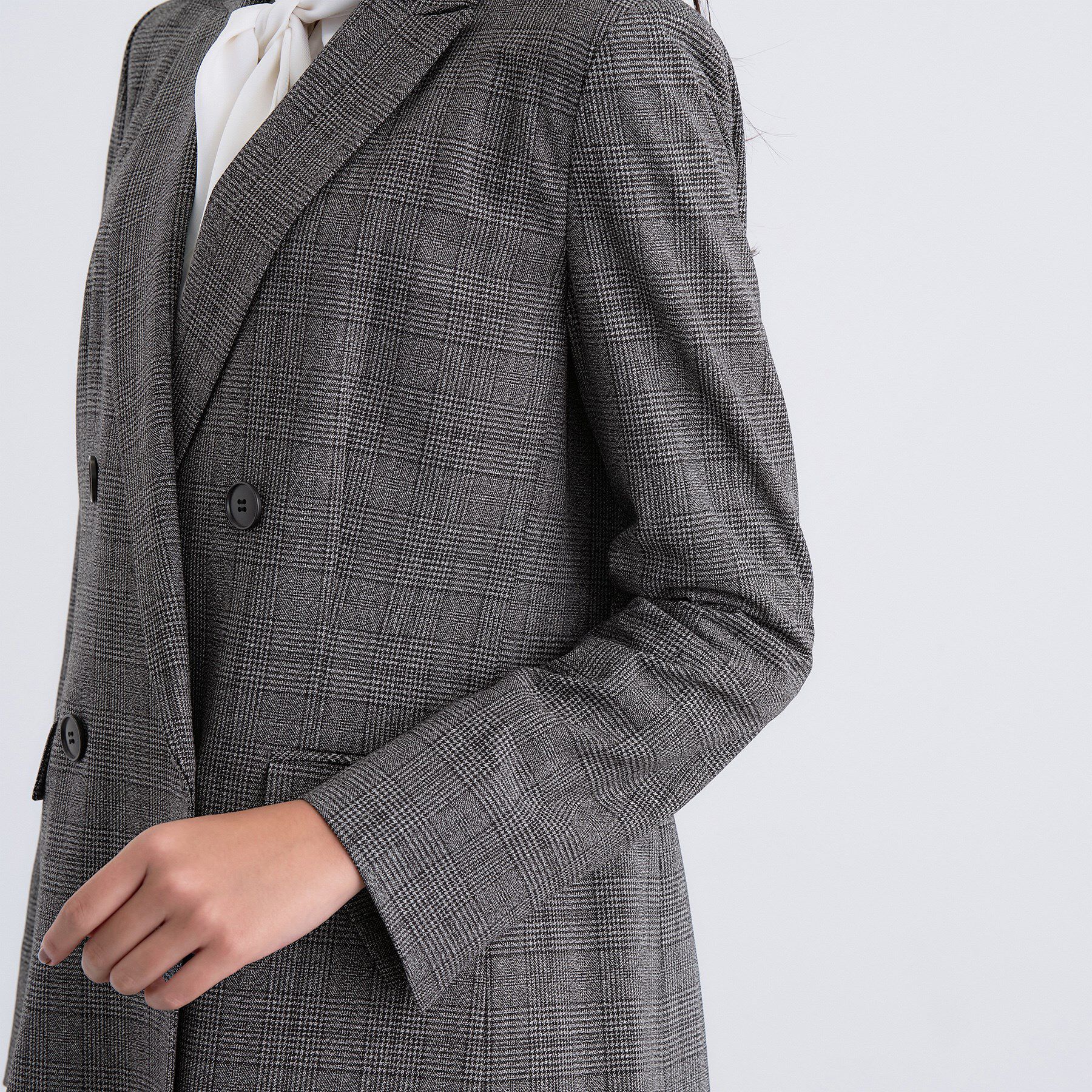 INDIVI「【洗える／オンオフ】チェック柄ダブルジャケット」|テーラードジャケット|