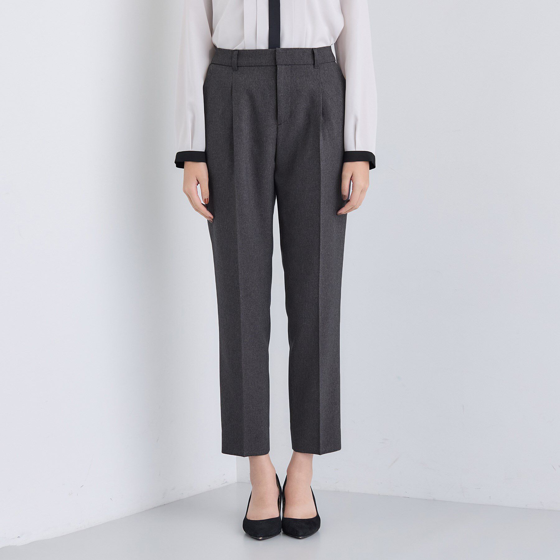 INDIVI「【洗える／通勤／スーツ】メランジストレッチ テーパードパンツ」|スーツ|