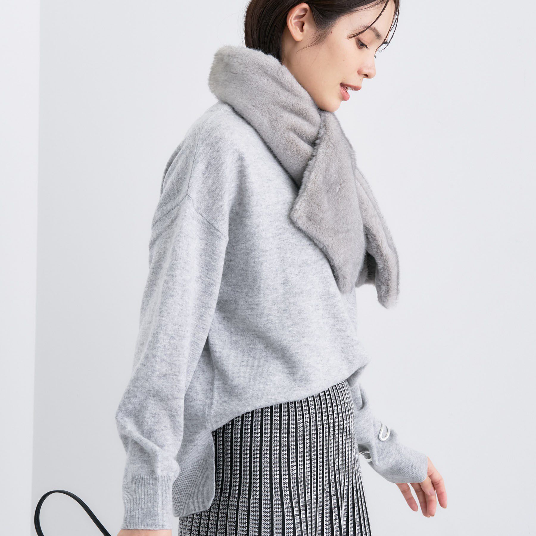 INDIVI「【洗える／カシミヤ混】ボトルネック ドルマンスリーブニット」|ニット・セーター|