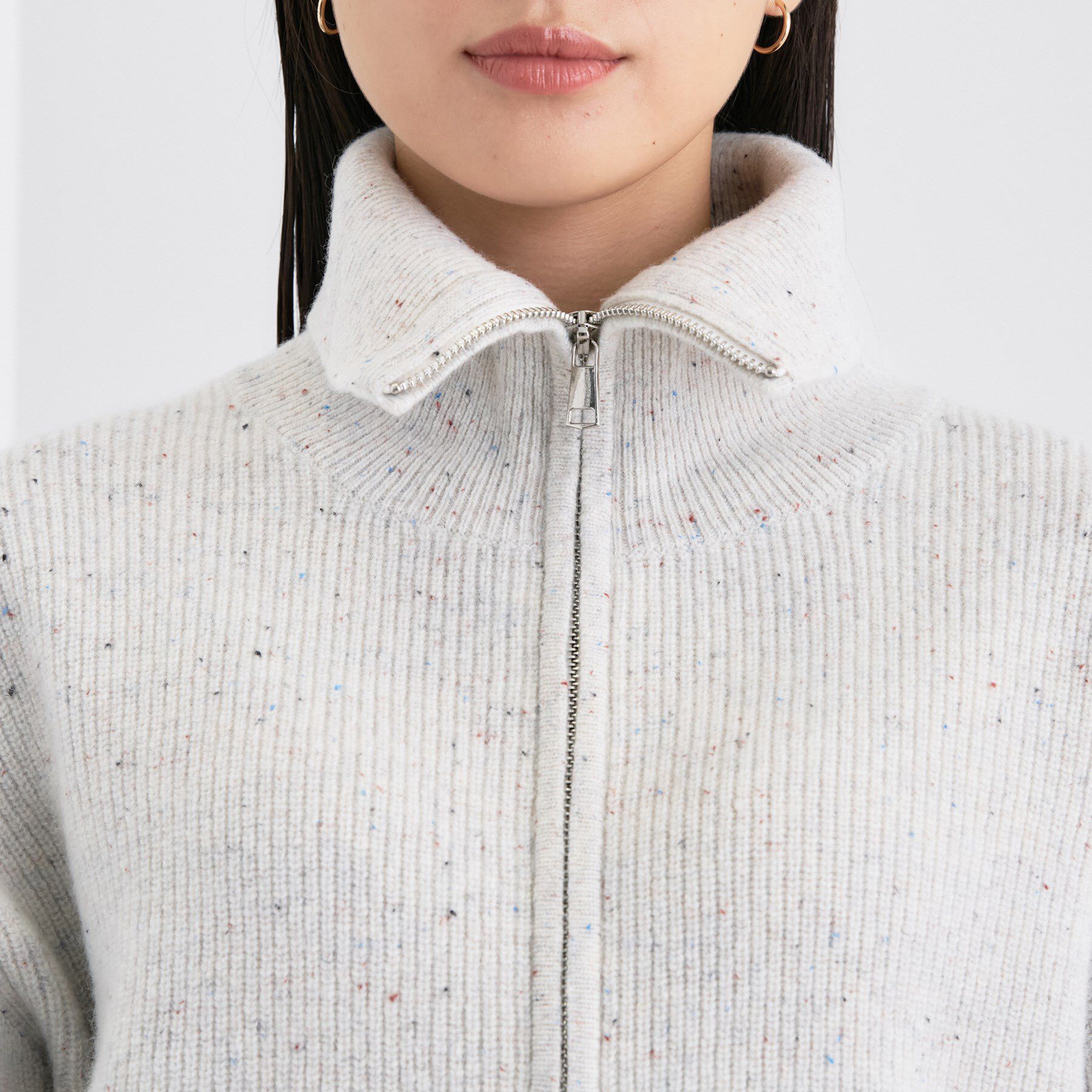 INDIVI「【洗える】カラーネップ ダブルジップカーディガン」|カーディガン|