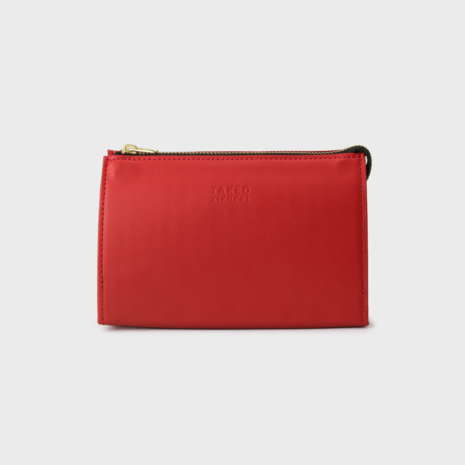 TAKEO KIKUCHI「レザーガジェットポーチ」|ポーチ|レッド(063)