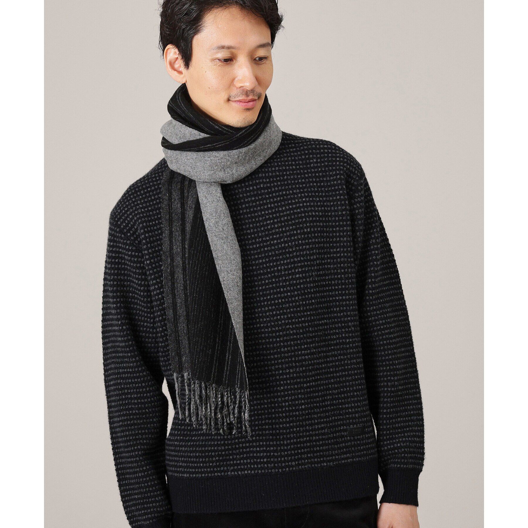 TAKEO KIKUCHI「【洗えるメリノウール混】ストライプ マフラー」|ストール|