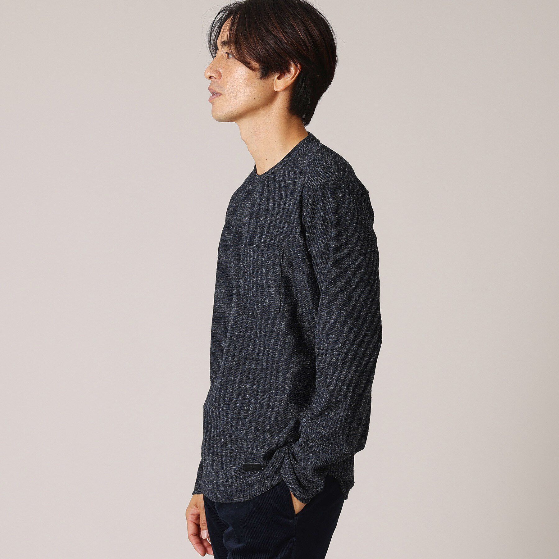 TAKEO KIKUCHI「【尾州織】ウールブレンド パイルカットソー」|Tシャツ・カットソー|