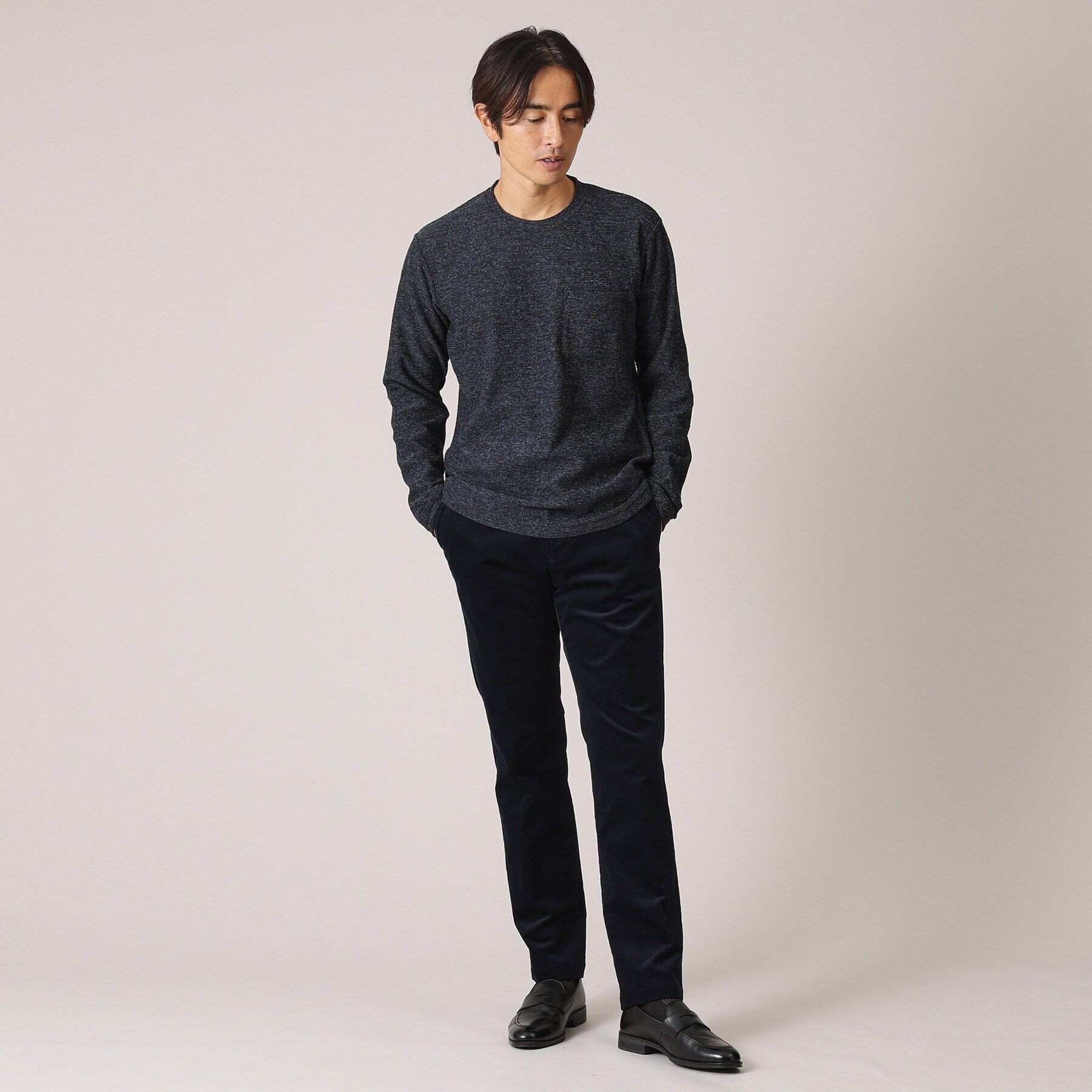 TAKEO KIKUCHI「【尾州織】ウールブレンド パイルカットソー」|Tシャツ・カットソー|