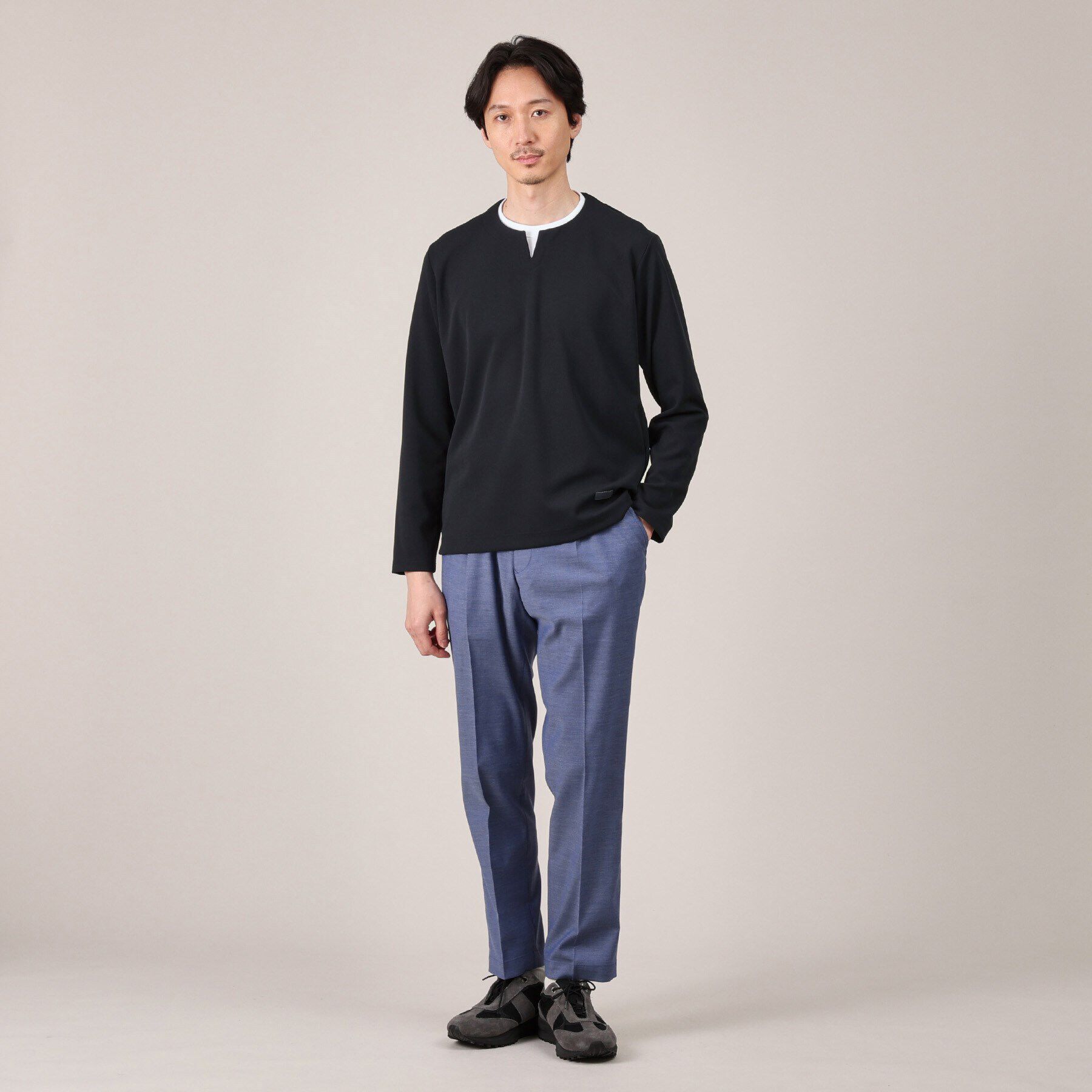 TAKEO KIKUCHI「【Made in JAPAN】フェイクレイヤード　キーネック　カットソー」|Tシャツ・カットソー|