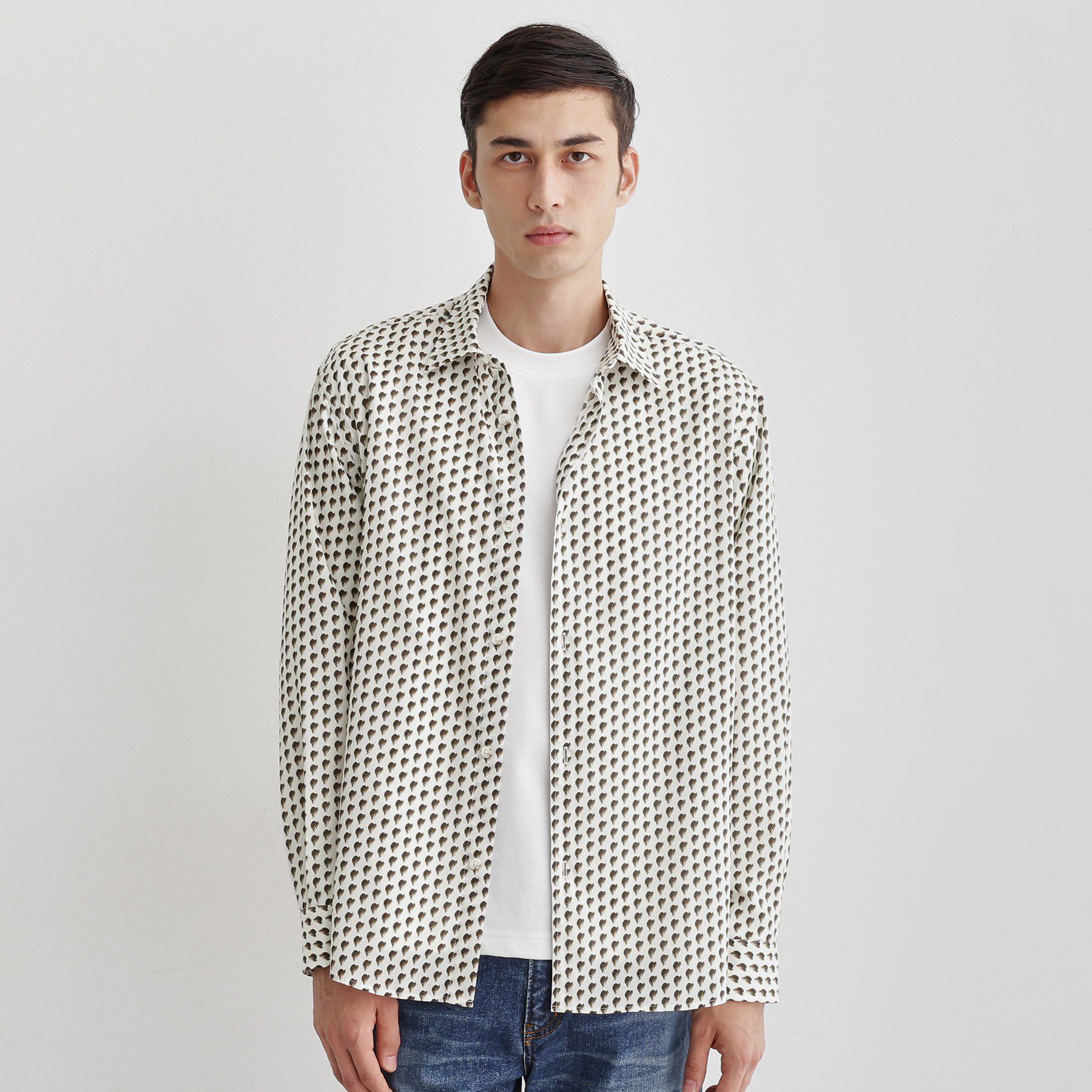 TAKEO KIKUCHI「ボーラーハット柄 長袖シャツ」|シャツ・ブラウス|アイボリー(104)