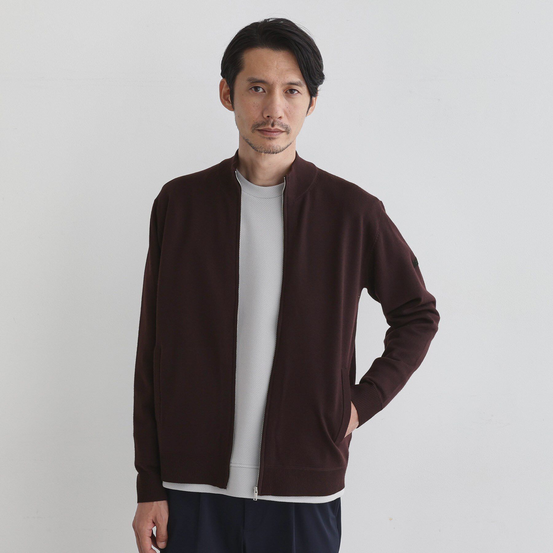 TAKEO KIKUCHI「アンチピリング ジップアップ ニット」|ニット・セーター|