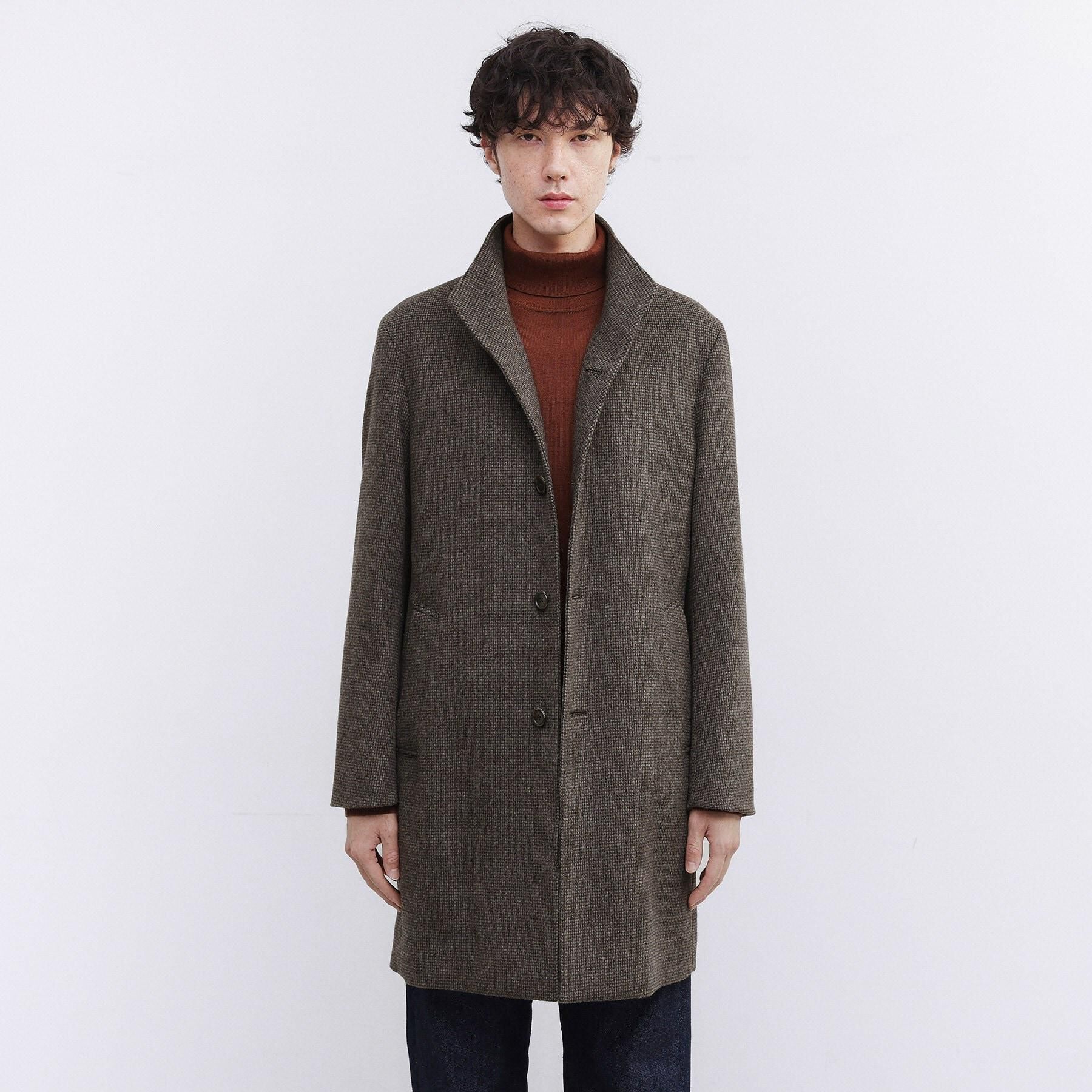 TAKEO KIKUCHI「カシミヤブレンド ビーバー調ピンヘッドスタンドカラーコート」|その他|