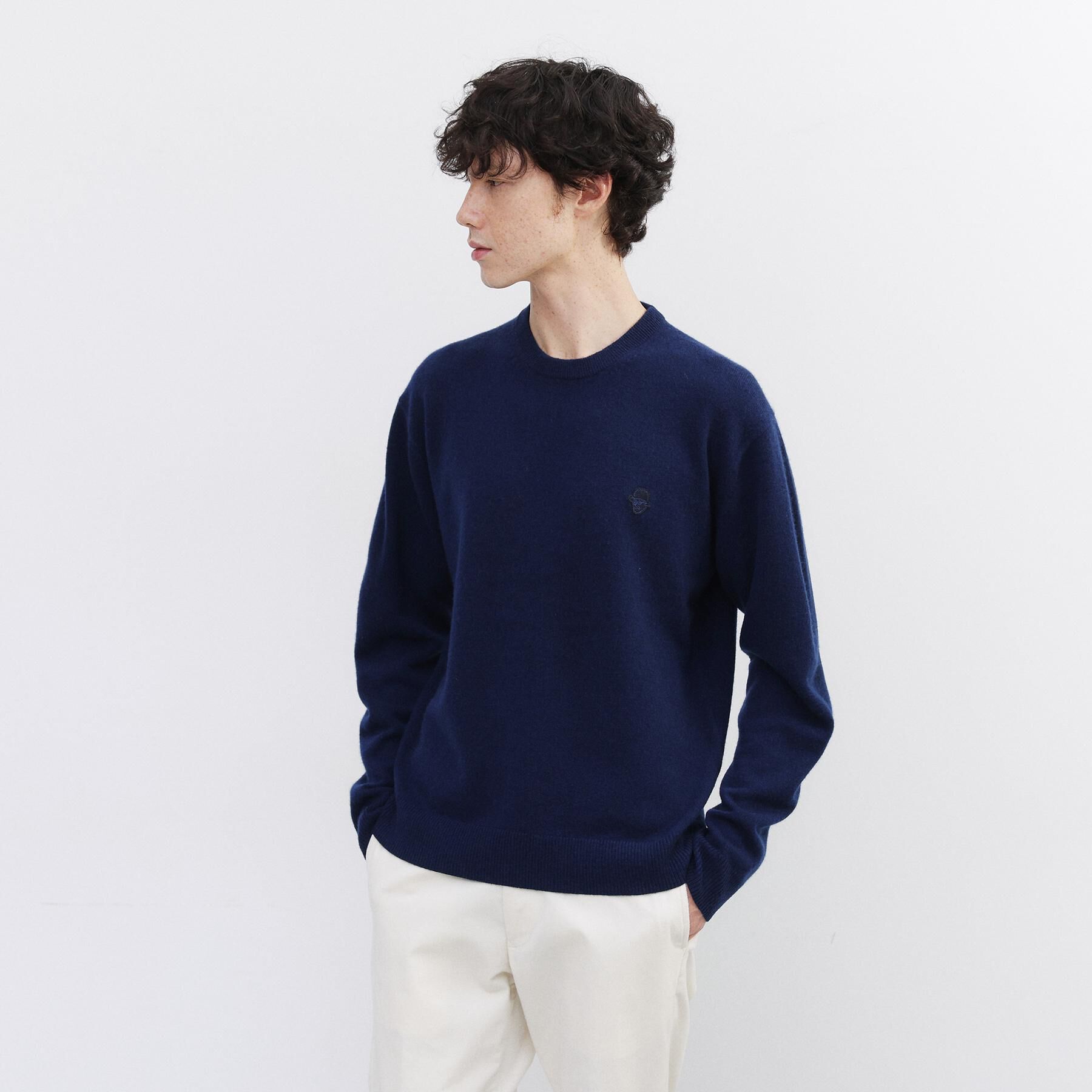 TAKEO KIKUCHI「【Air Palette Knit】ワンポイント カラーニット プルオーバー」|ニット・セーター|