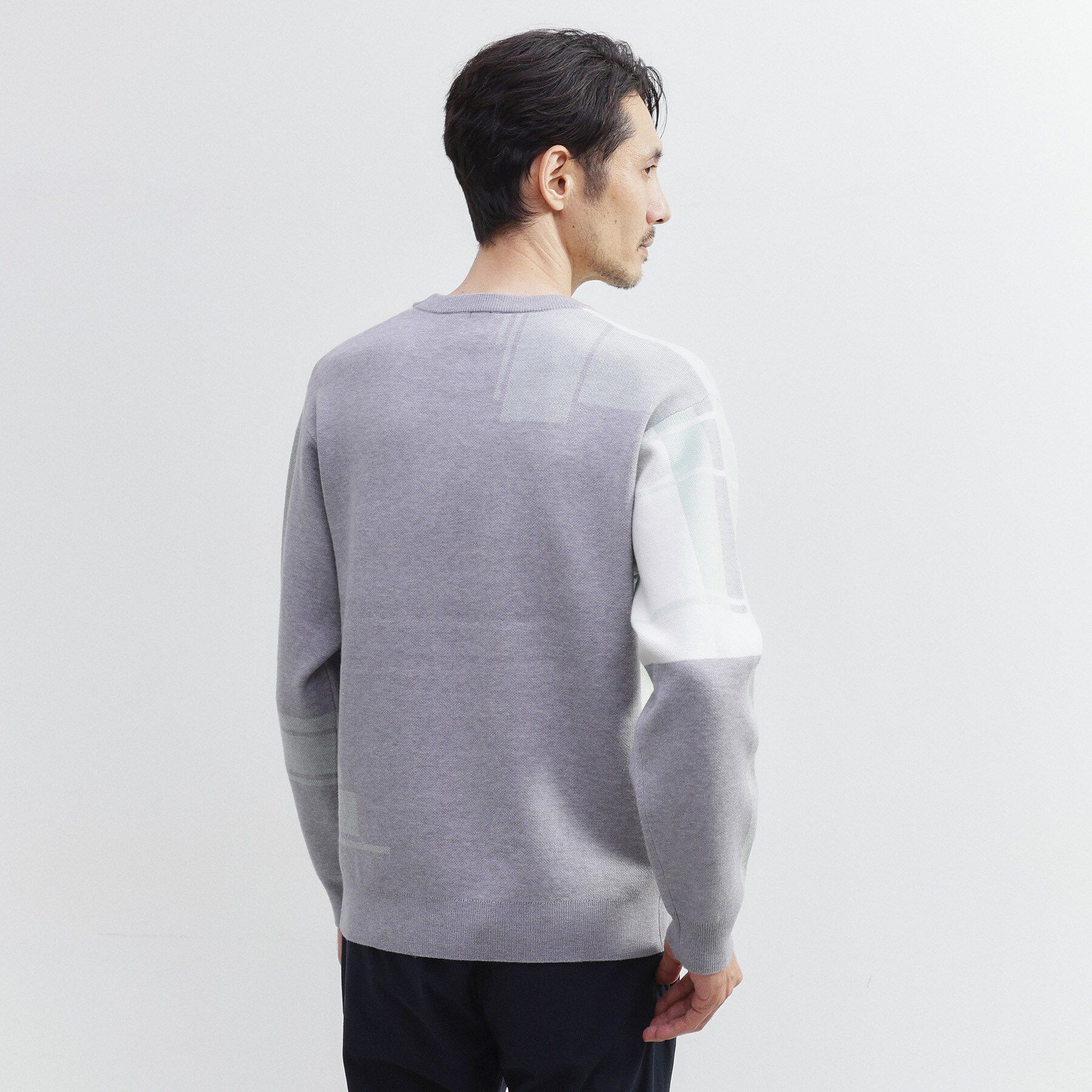 TAKEO KIKUCHI「ランダム チェック ジャカード ニット」|ニット・セーター|