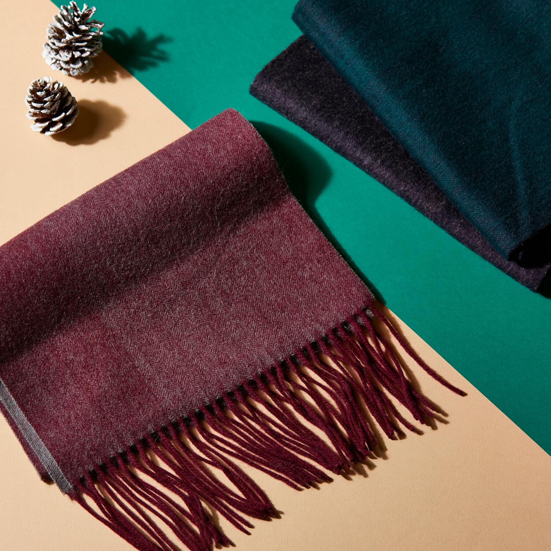 TAKEO KIKUCHI「【ラッピング巾着セット】カシミヤブレンド リバーシブルマフラー」|ストール|