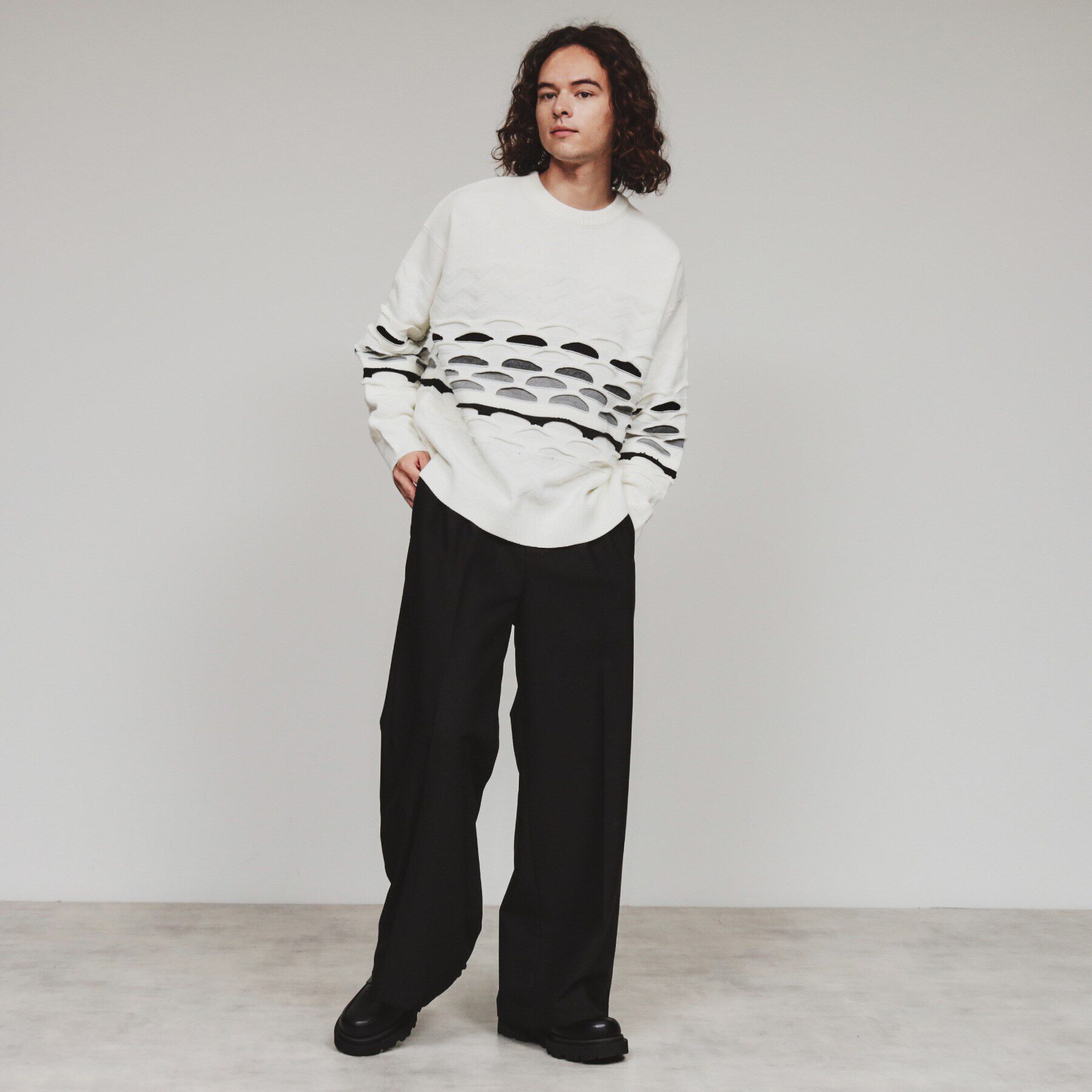 tk.TAKEO KIKUCHI「クージー柄ニットプルオーバー」|ニット・セーター|