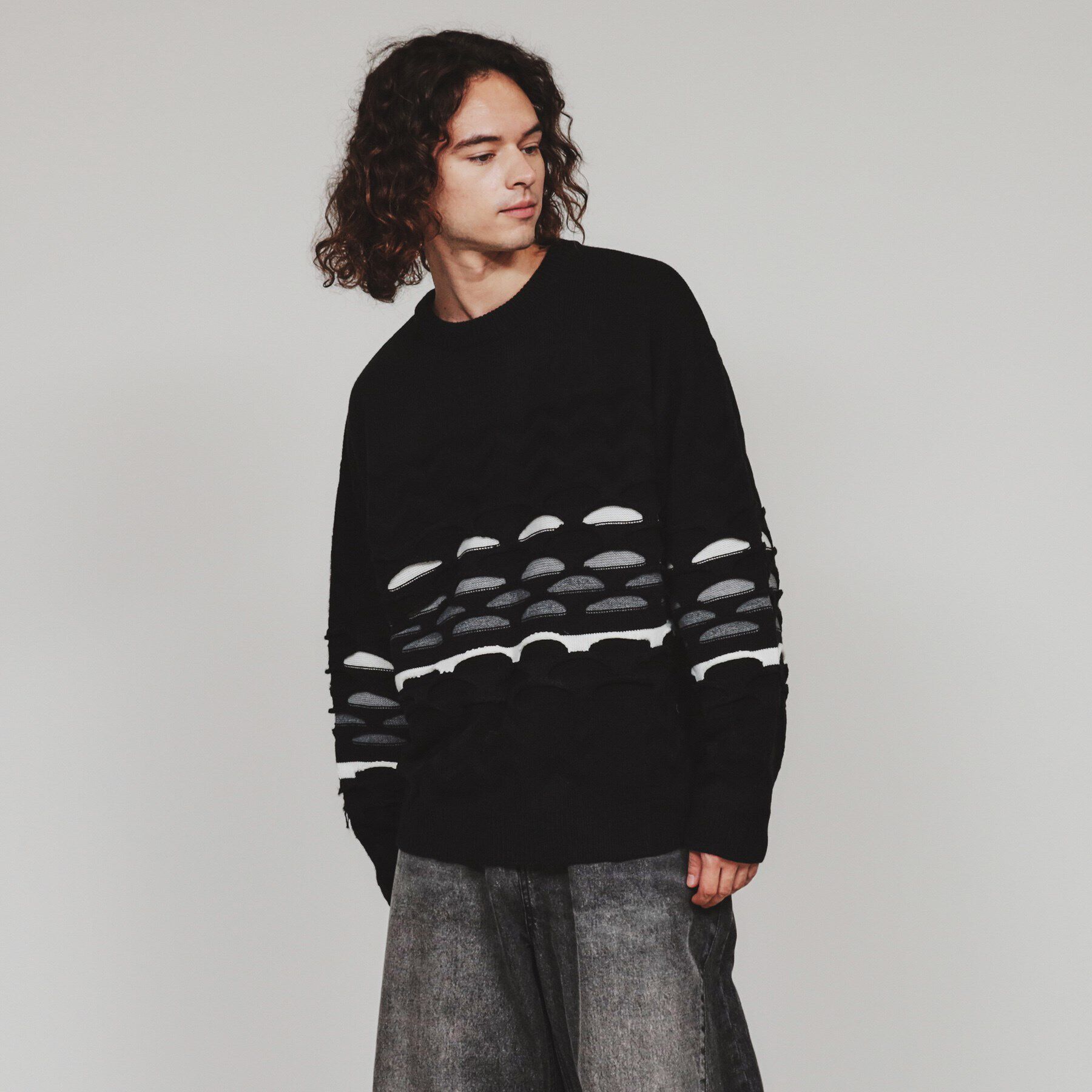 tk.TAKEO KIKUCHI「クージー柄ニットプルオーバー」|ニット・セーター|