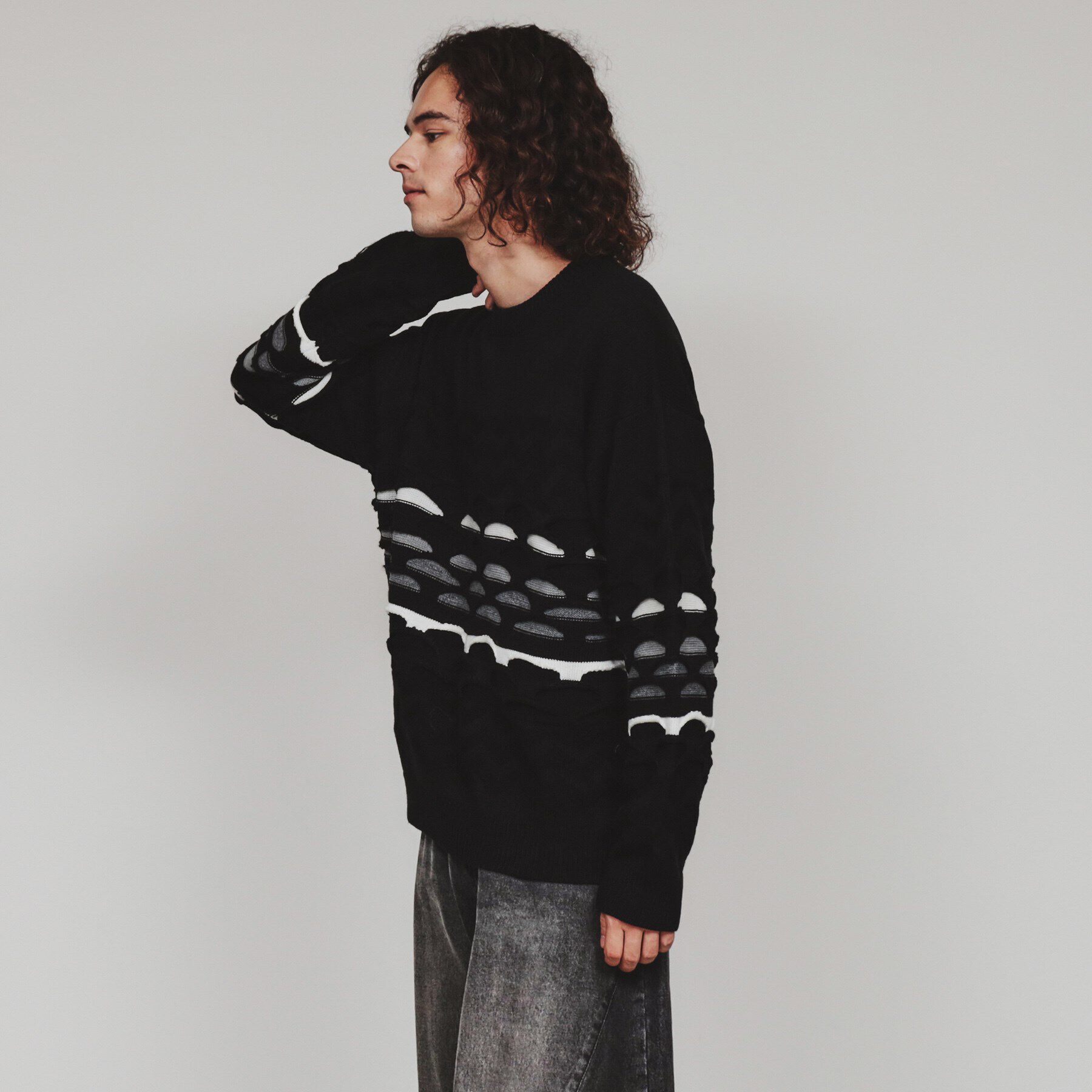 tk.TAKEO KIKUCHI「クージー柄ニットプルオーバー」|ニット・セーター|