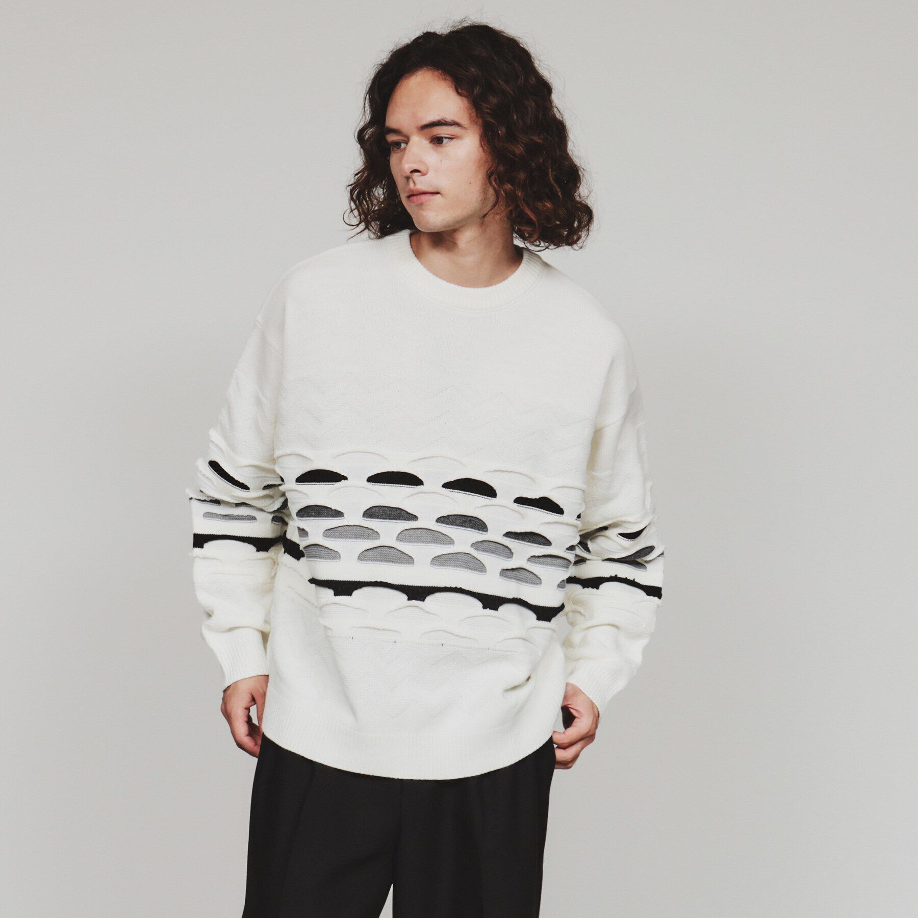 tk.TAKEO KIKUCHI「クージー柄ニットプルオーバー」|ニット・セーター|