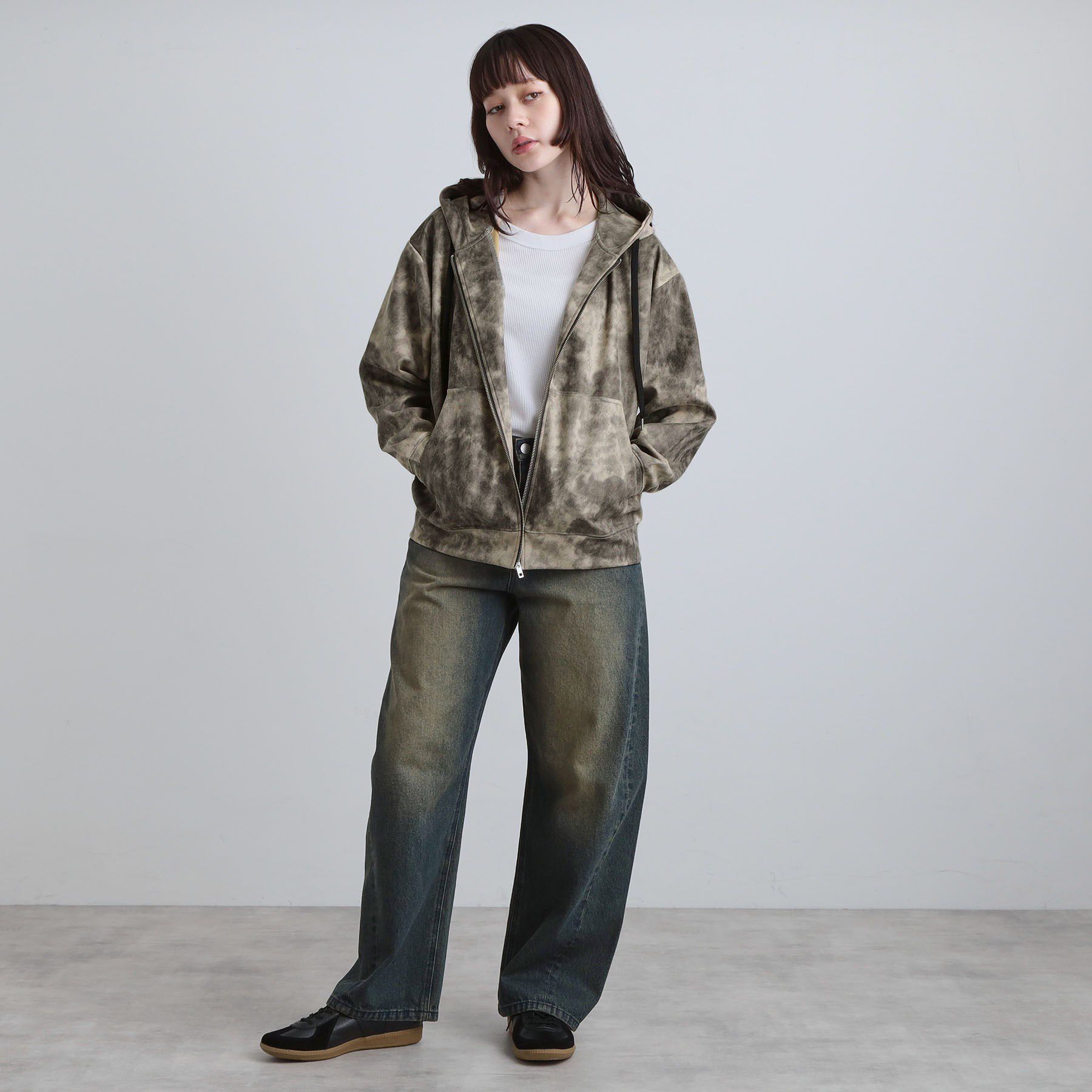 tk.TAKEO KIKUCHI「ヴィンテージライクプリント ジップパーカー」|パーカー|