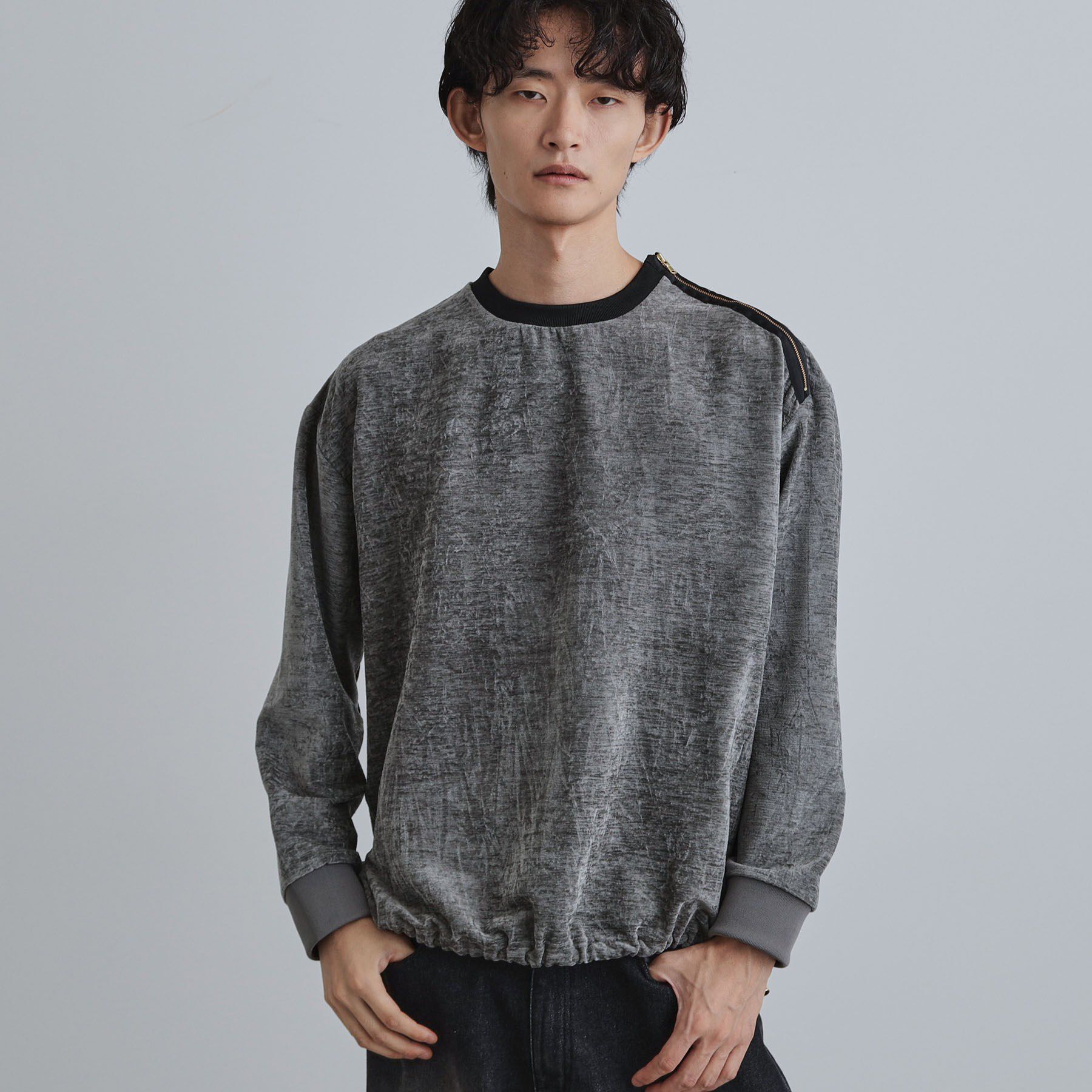 tk.TAKEO KIKUCHI「クラッシュベロアカットソー」|Tシャツ・カットソー|ライトグレー(011