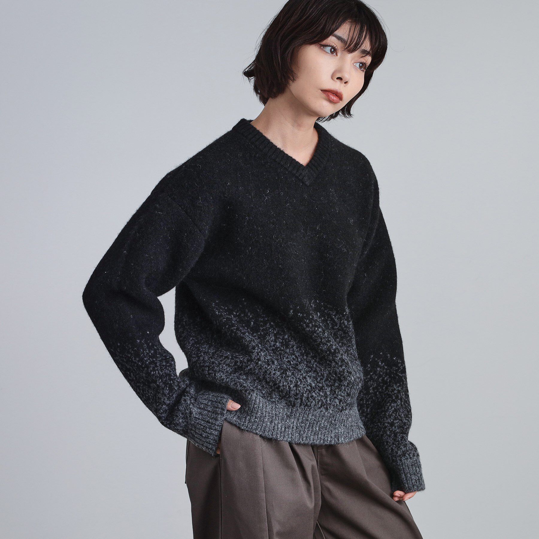 tk.TAKEO KIKUCHI「ミスティーシャギーVネックニット」|ニット・セーター|