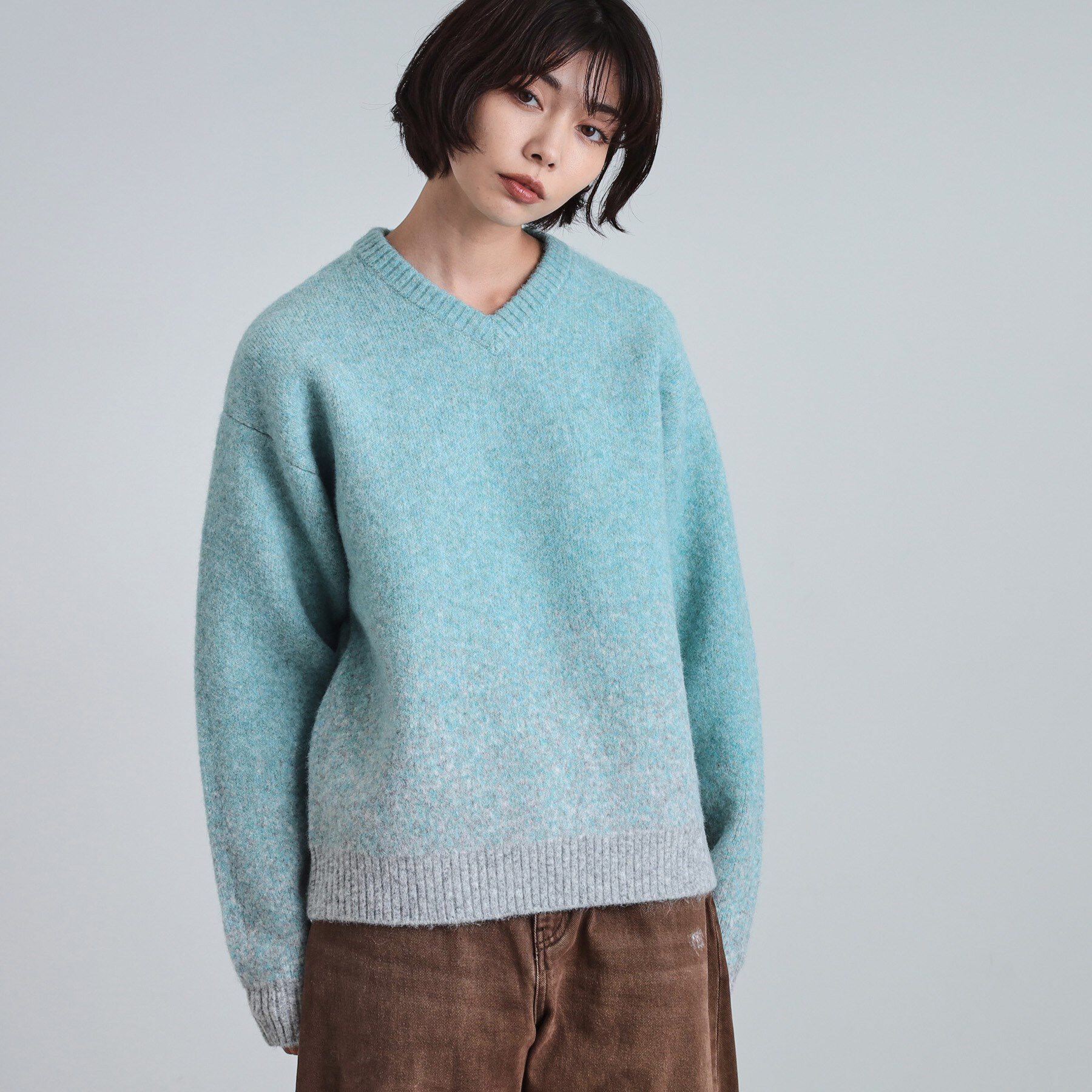 tk.TAKEO KIKUCHI「ミスティーシャギーVネックニット」|ニット・セーター|