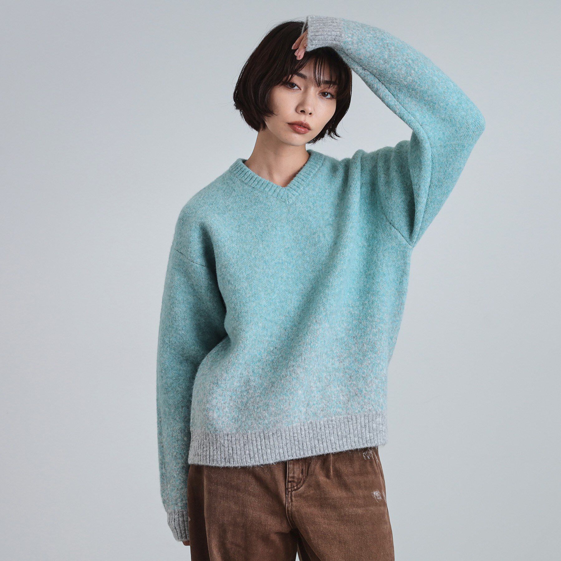 tk.TAKEO KIKUCHI「ミスティーシャギーVネックニット」|ニット・セーター|