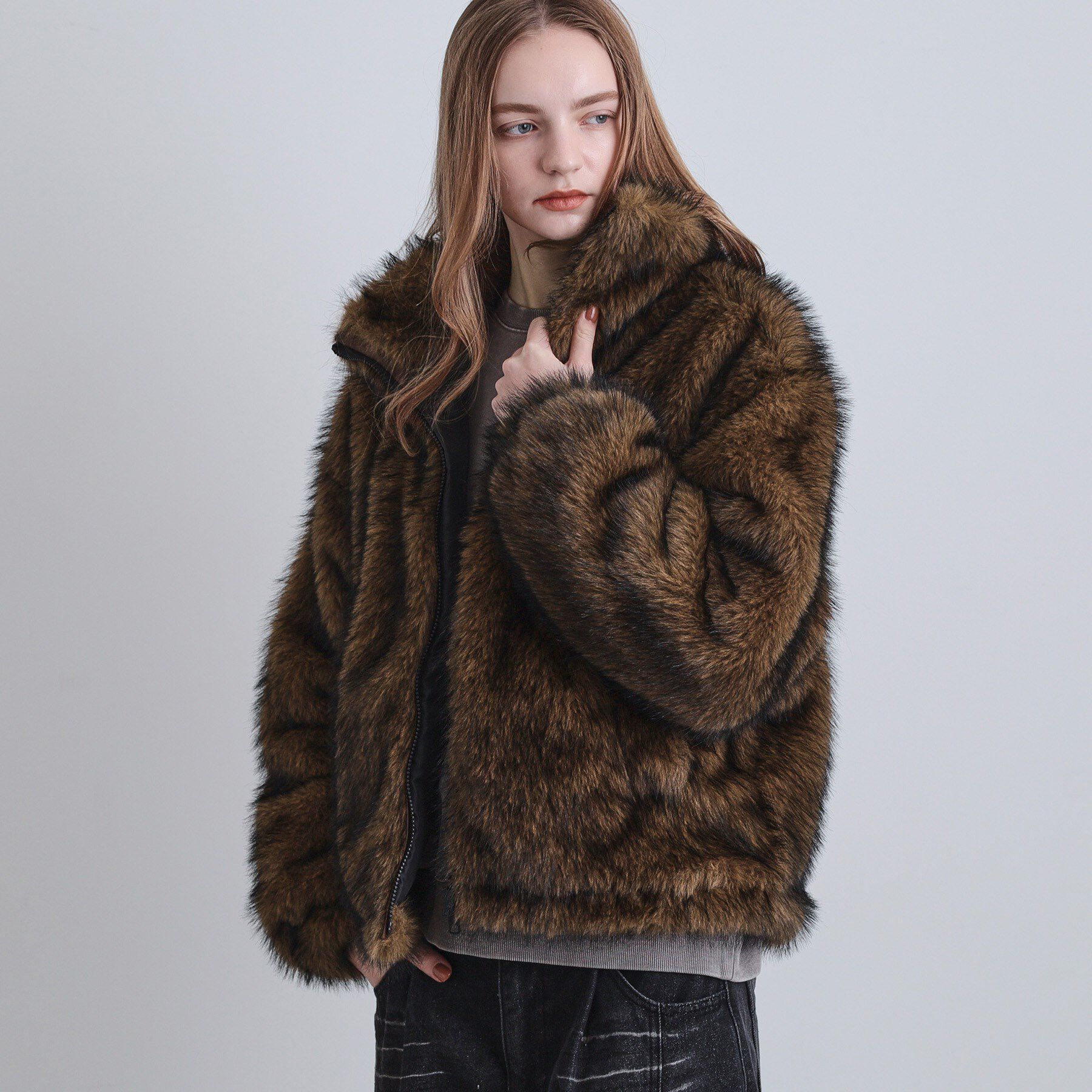 tk.TAKEO KIKUCHI「ミックスフェイクファーブルゾン」|ブルゾン・スタジャン|