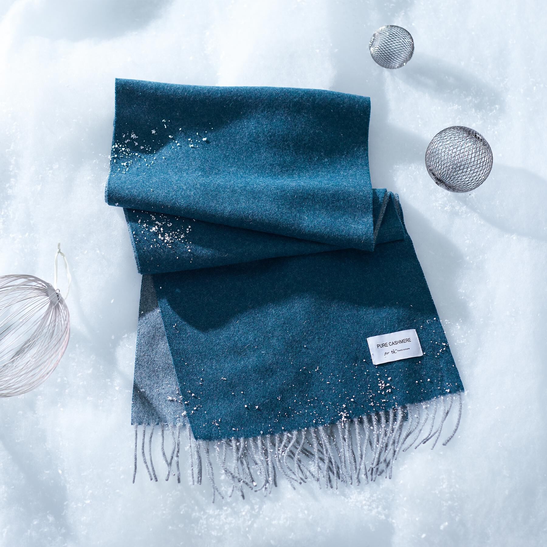 tk.TAKEO KIKUCHI「【カシミヤ100％】ピュアカシミヤリバーシブルマフラー」|ストール|ブルーグリーン(09