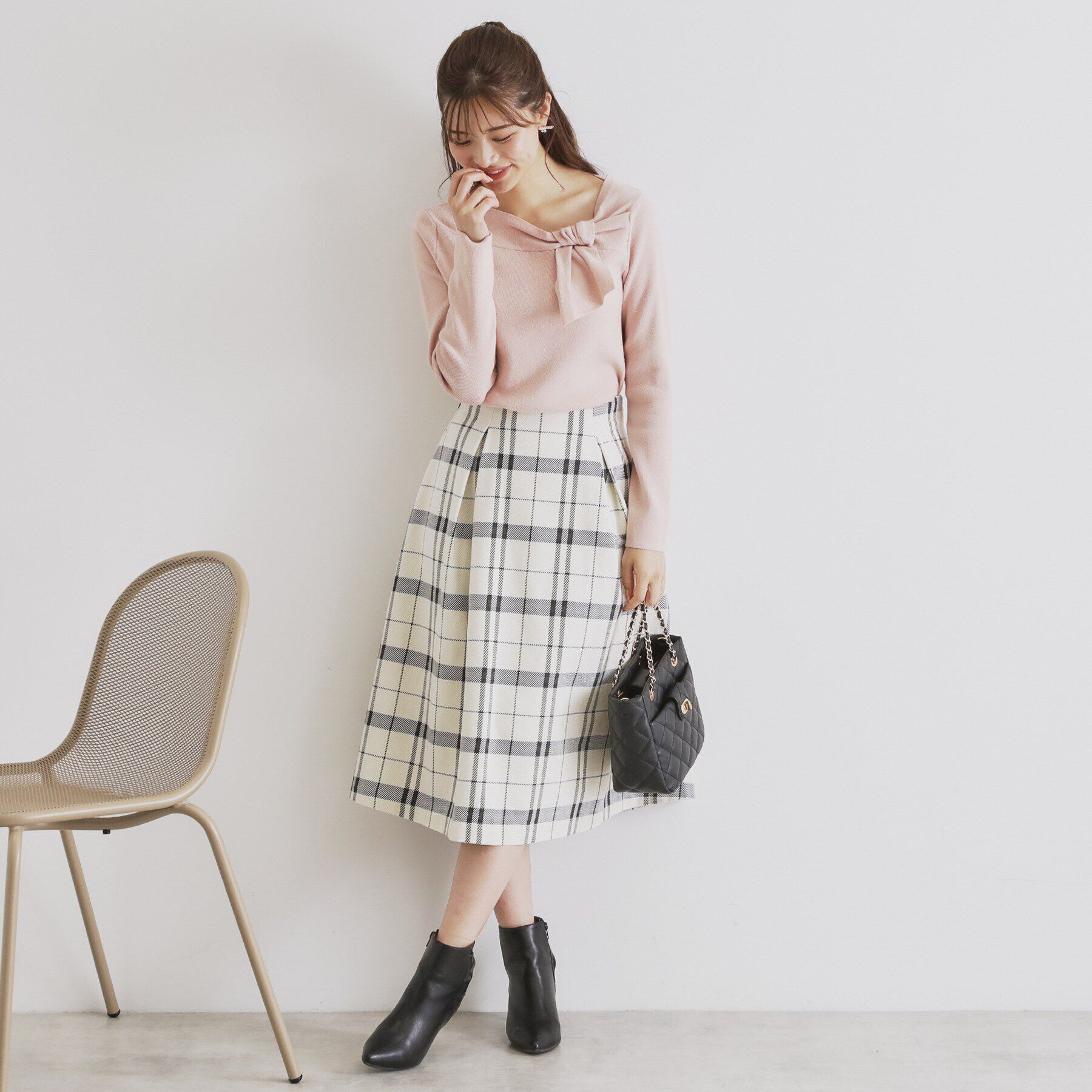 index「《6color/S-LLsize》アシメボウタイニット【洗濯機洗い可】」|ニット・セーター|