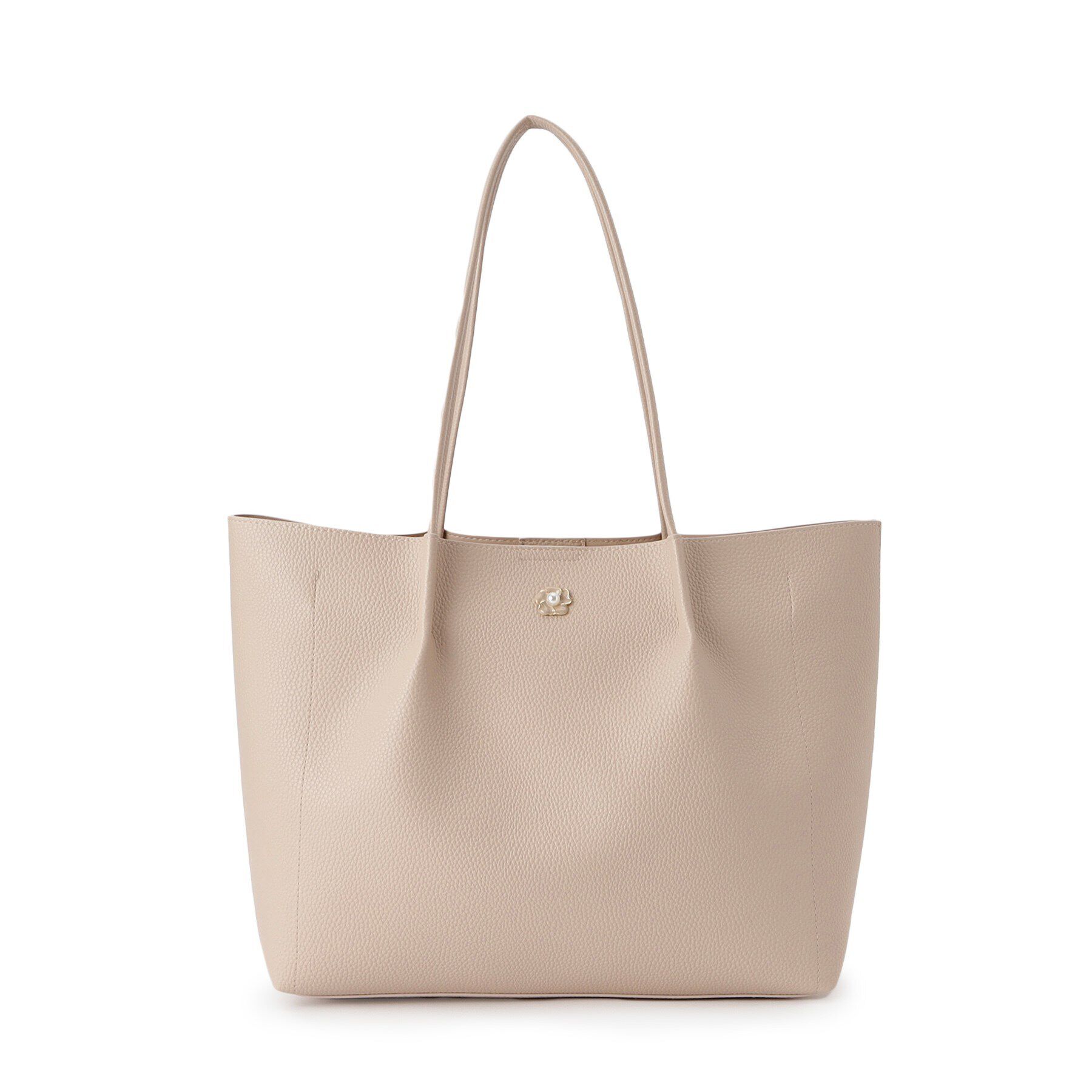 index「【A4サイズ収納可】フラワーパーツ合皮トートバッグ」|トートバッグ|