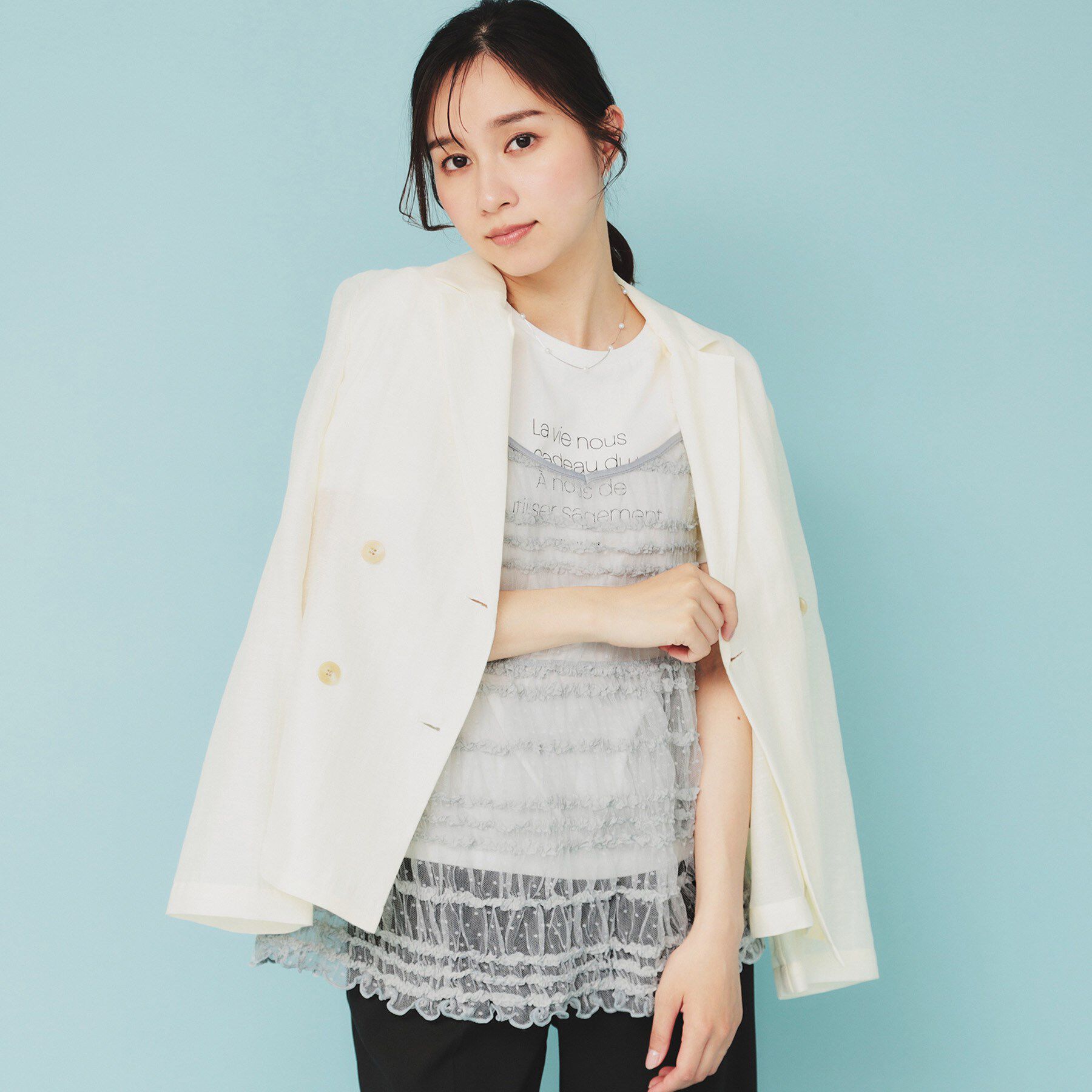 index「《ツインセット》ロゴT&times;チュールキャミ【UVケア/接触冷感/洗濯機洗い可】」|その他|