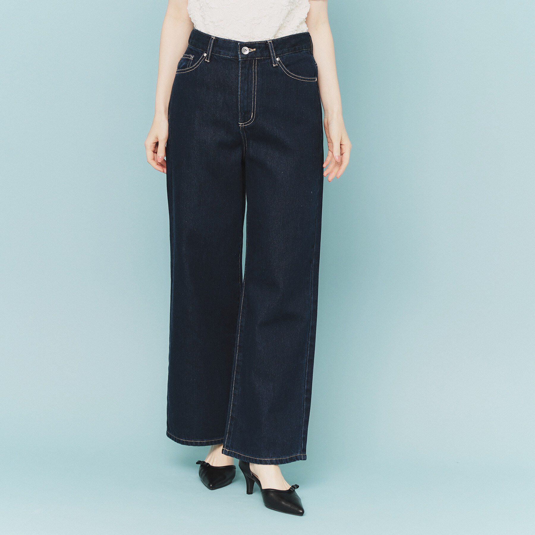 index「《丈が選べる》デニムバギーパンツ【洗濯機洗い可】」|デニム|