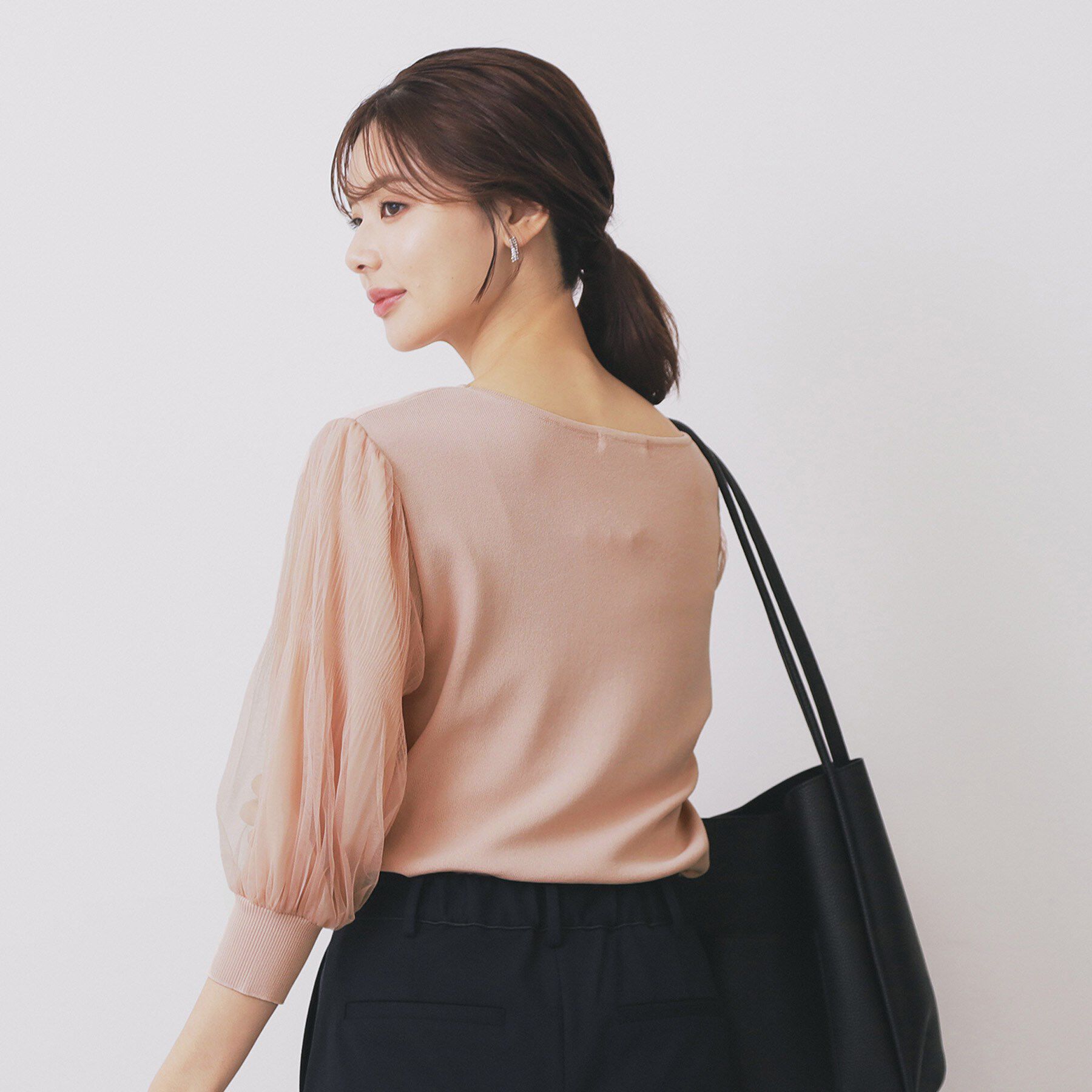 index「《5色展開》マジョリカプリーツスリーブニット【洗濯機洗い可】」|ニット・セーター|