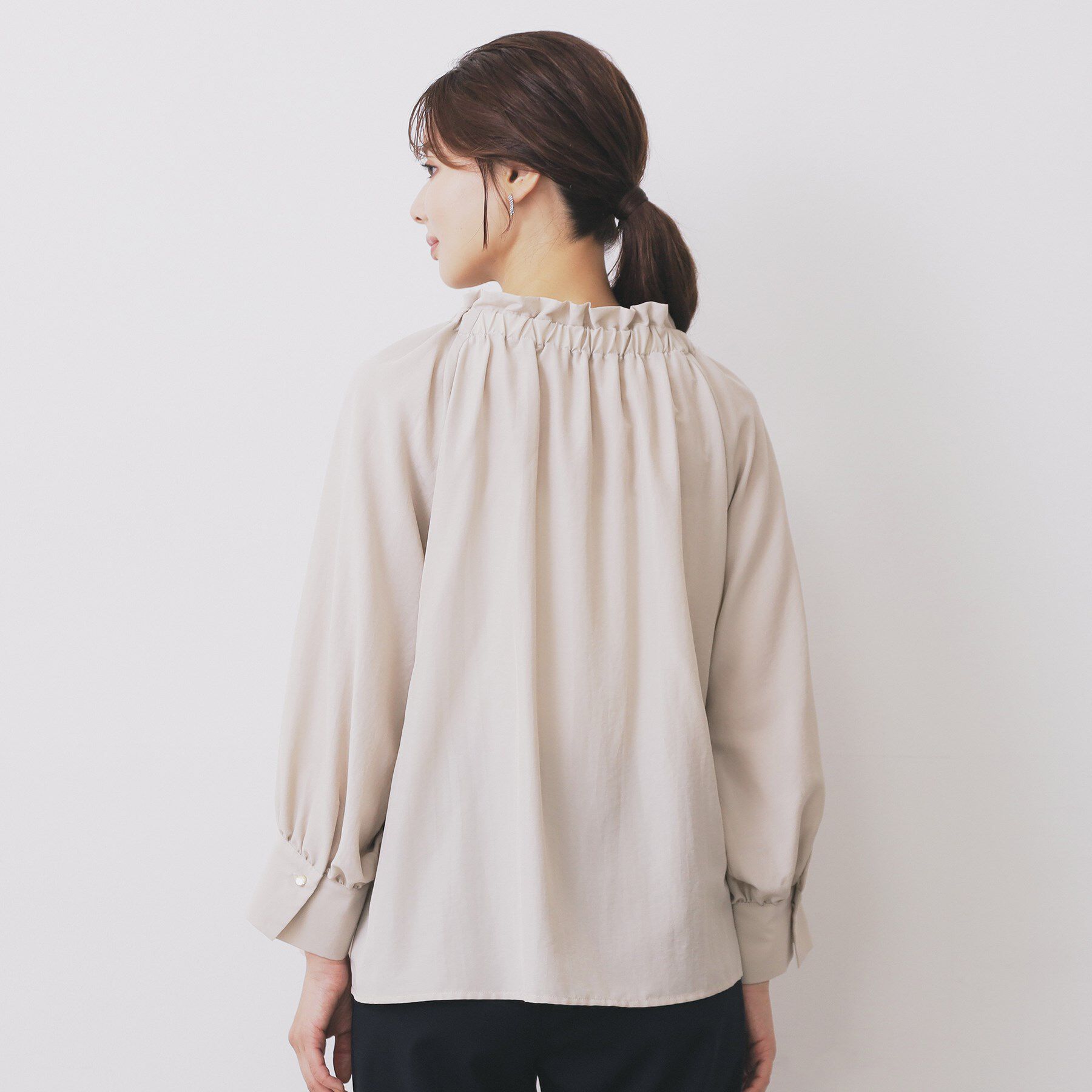 index「ボウタイフリルギャザーブラウス【洗濯機OK】」|シャツ・ブラウス|