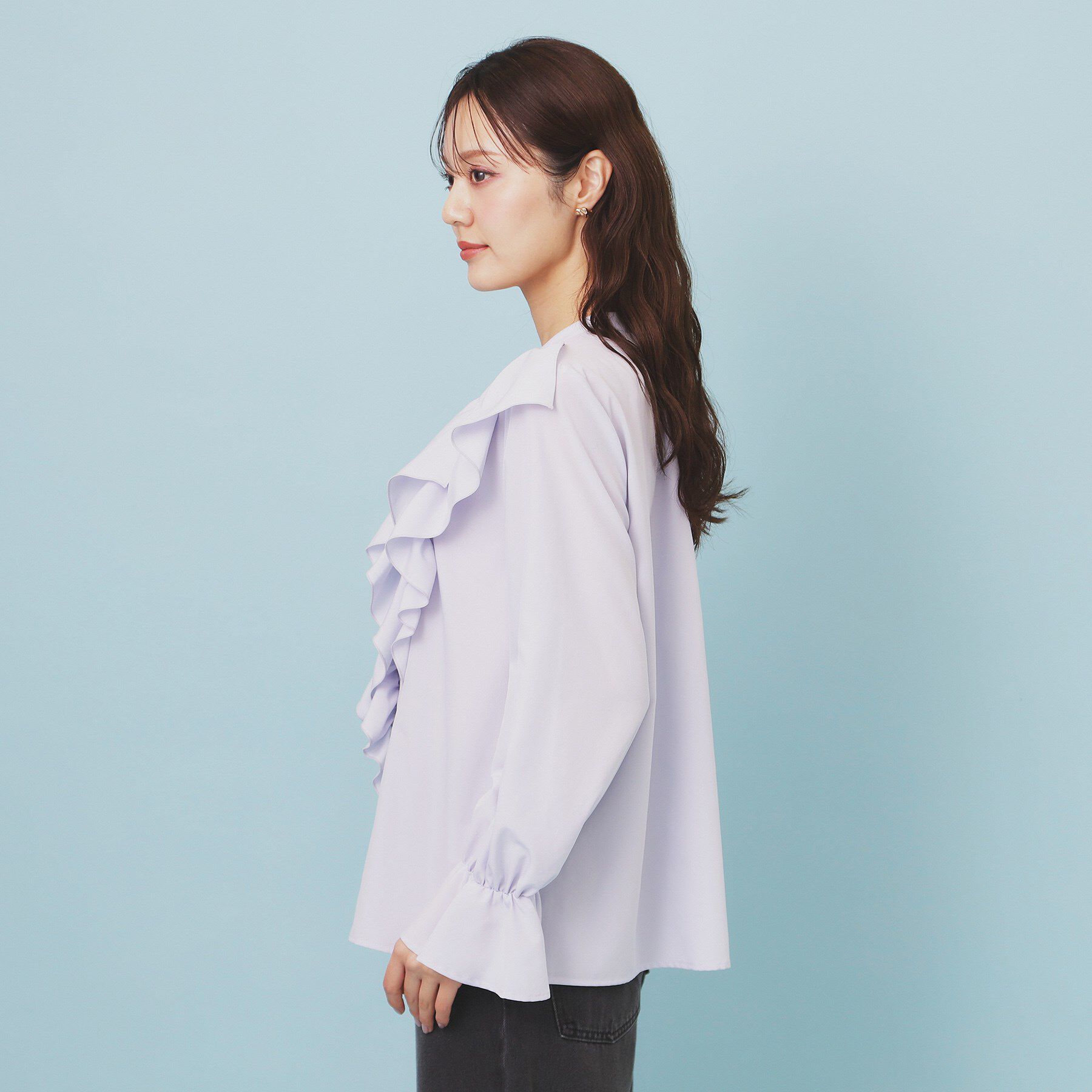 index「フリルデザインスキッパーブラウス【洗濯機OK/イージーアイロン】」|シャツ・ブラウス|