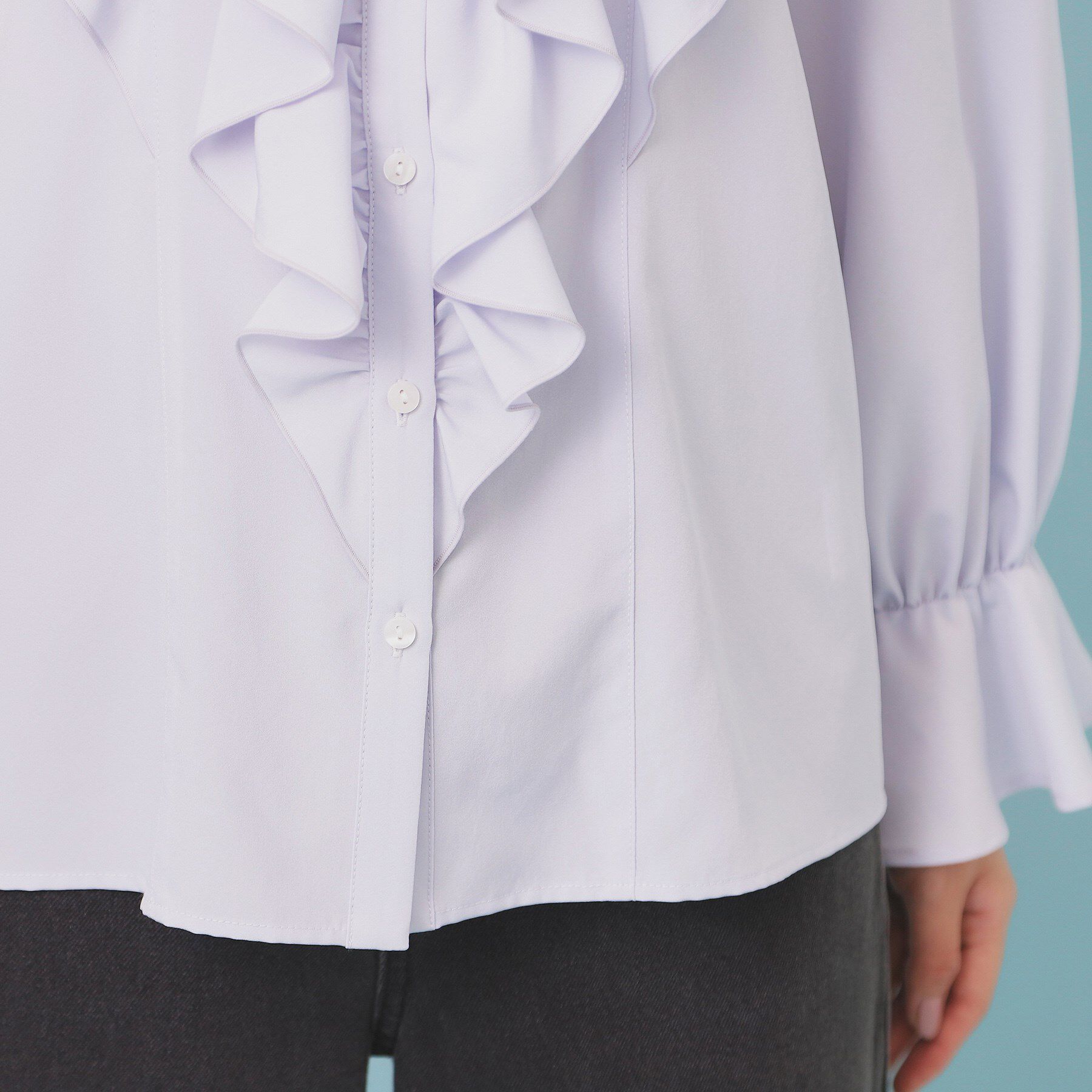 index「フリルデザインスキッパーブラウス【洗濯機OK/イージーアイロン】」|シャツ・ブラウス|