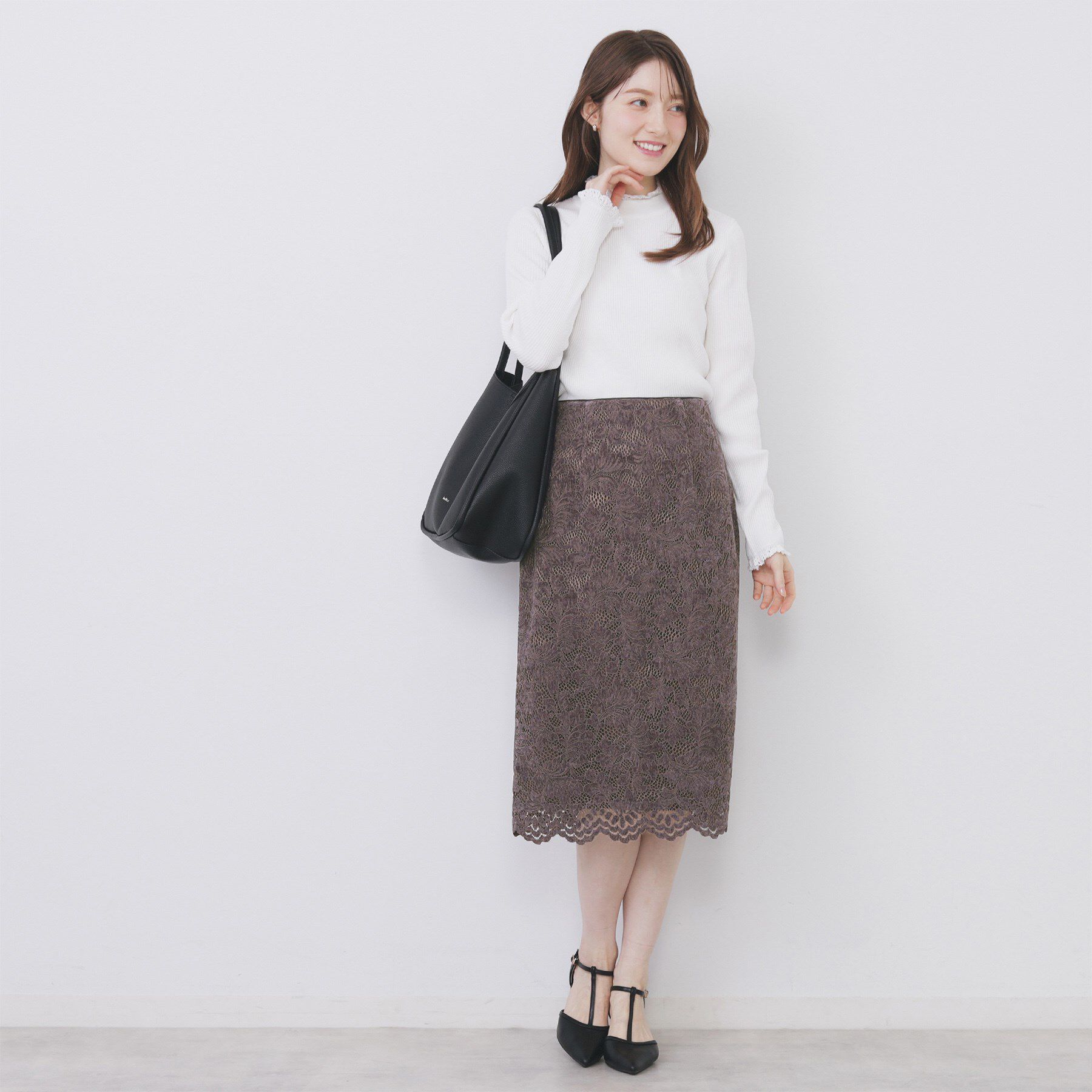 index「モールレースタイトスカート【洗濯機OK】」|スカート|