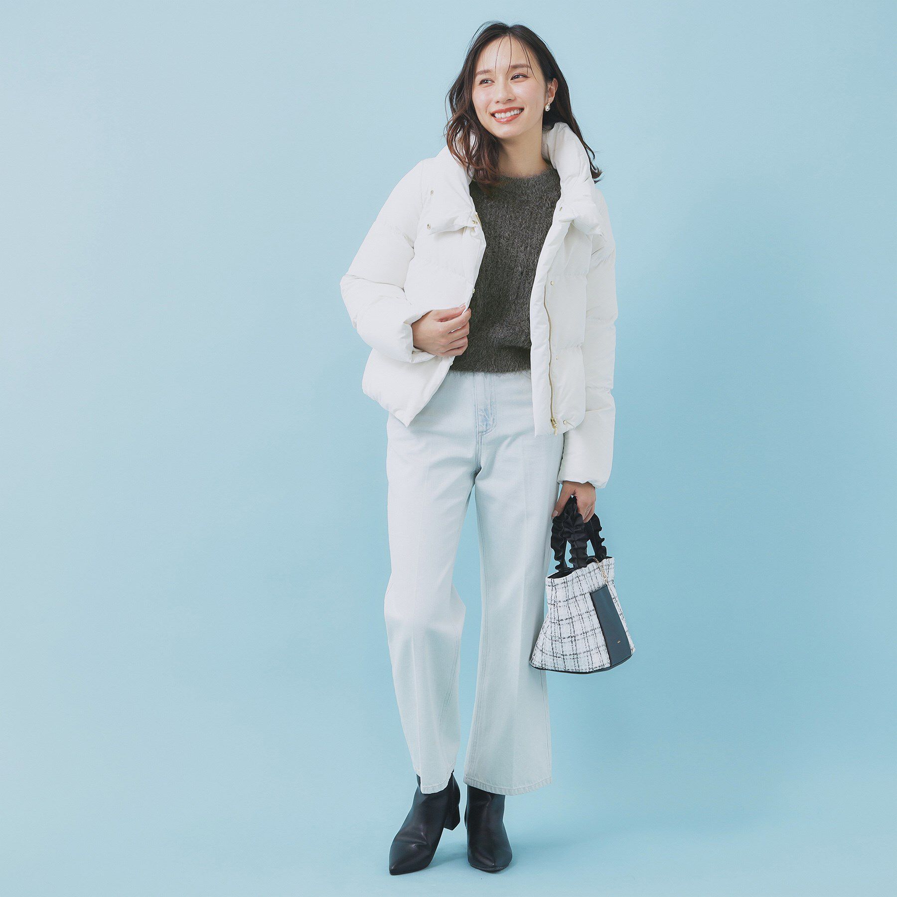 index「透かし編みショートフェザーニット【洗濯機OK】」|ニット・セーター|